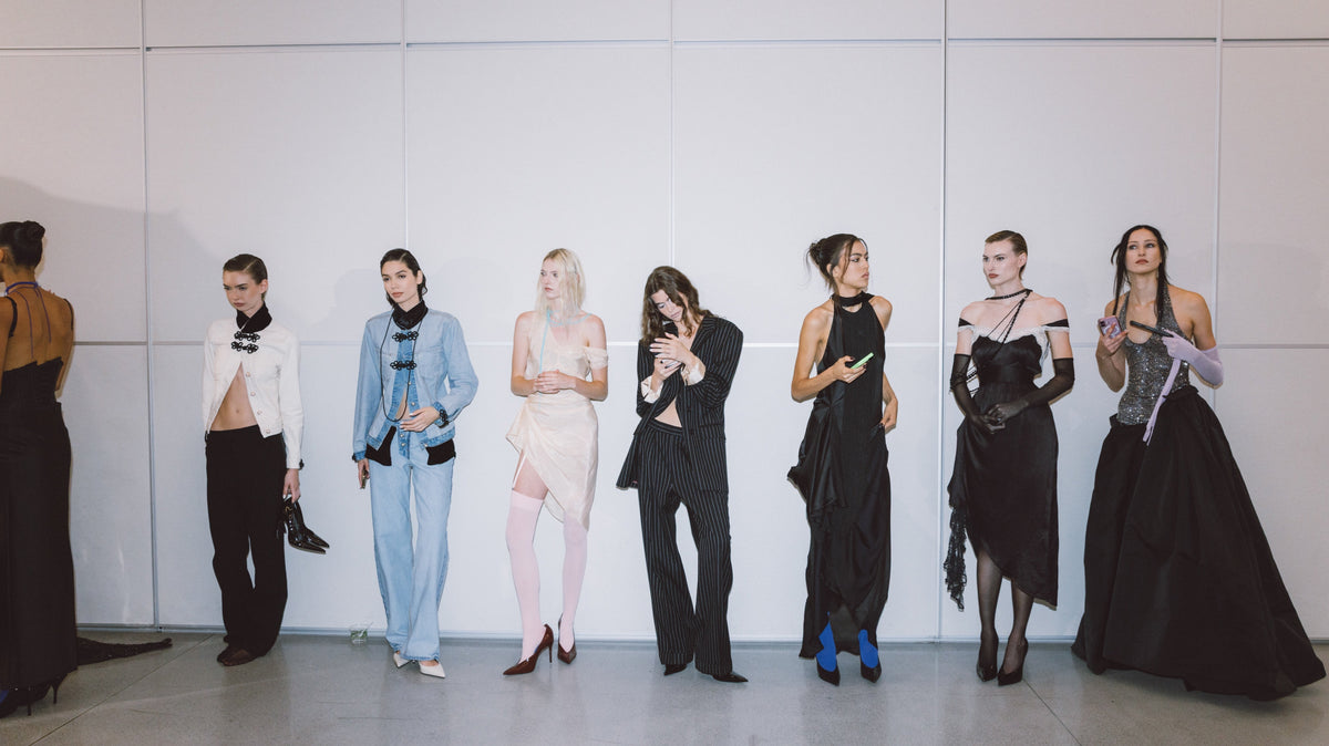 Christian Cowan Spring/Summer 2027 runway, New York Fashion Week, featuring Heist hosiery