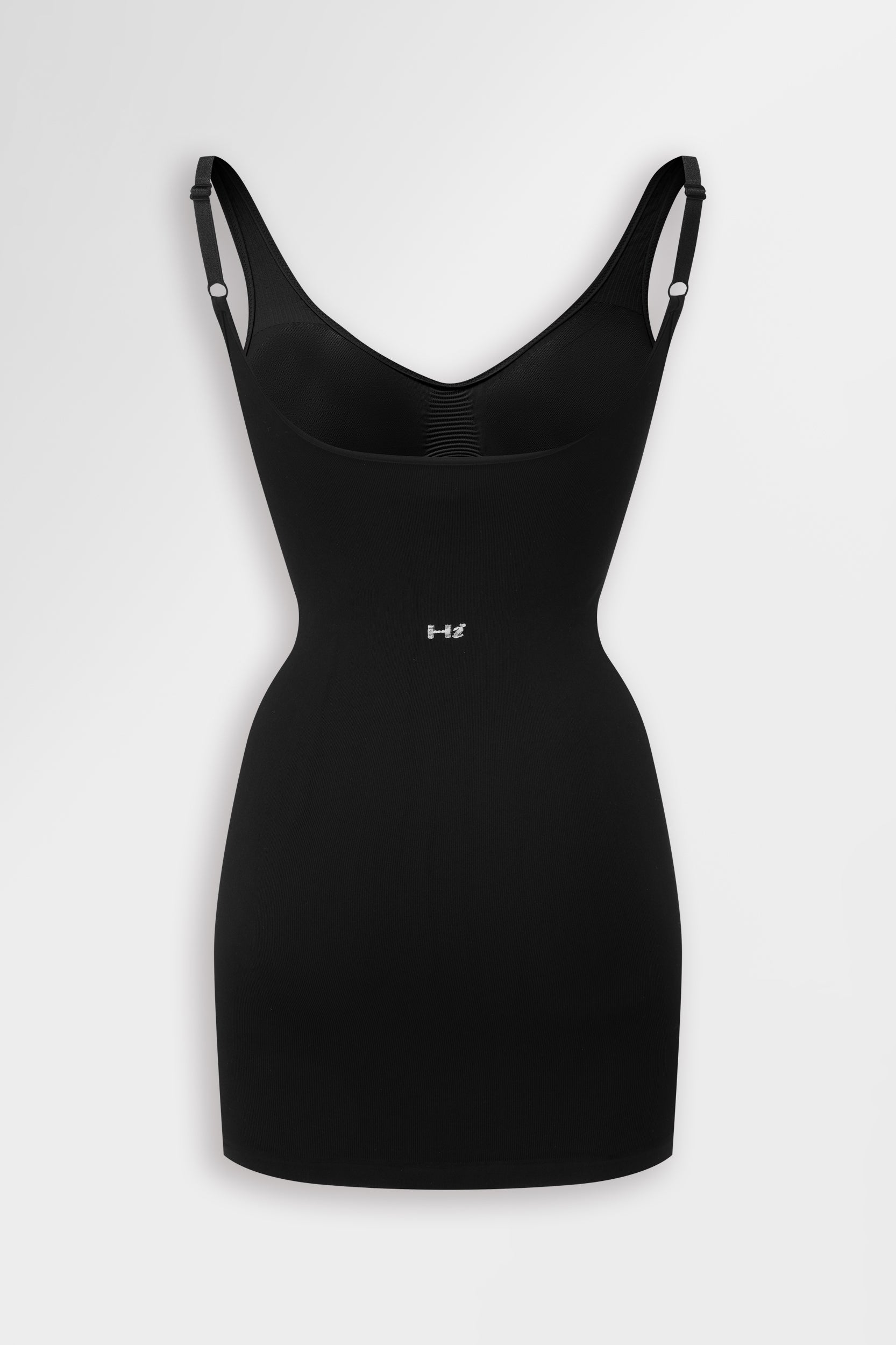 Black seamless slip with built-in support.