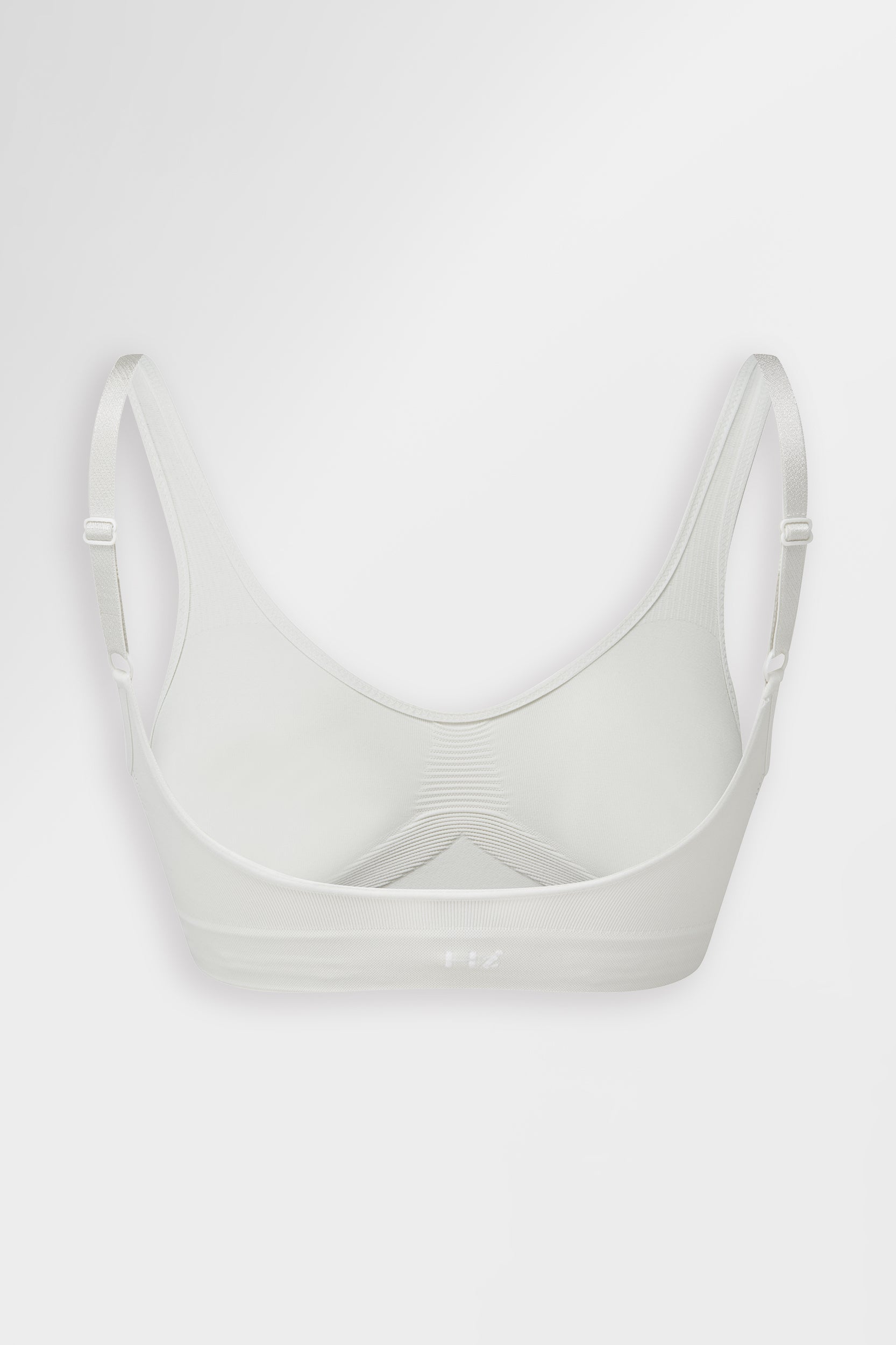 Cloud white seamless bralette with 3D knit cups.