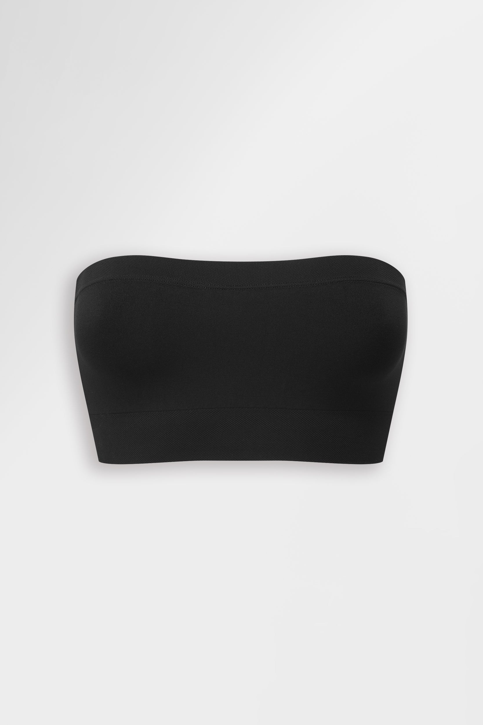 Soft black strapless bandeau bra