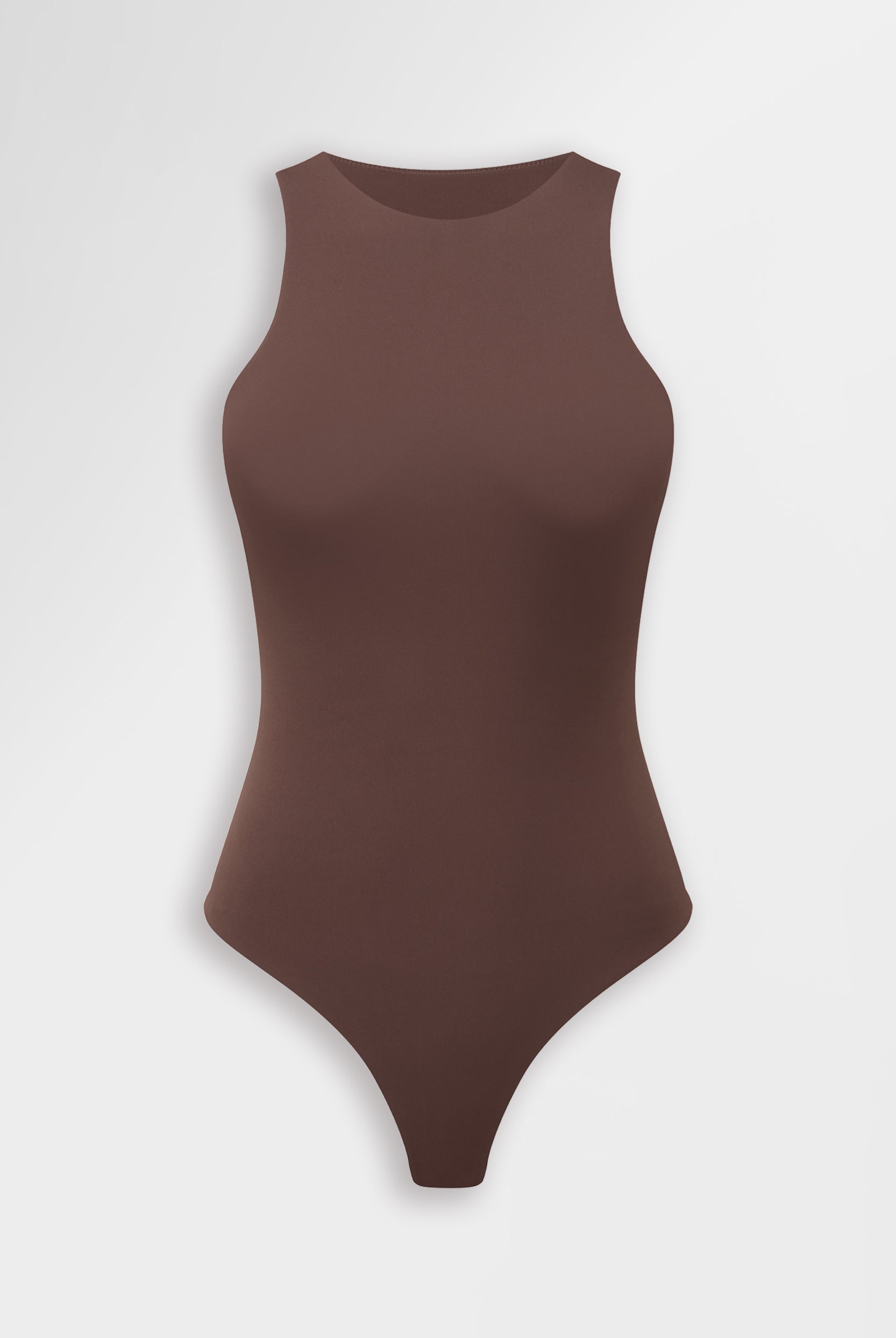 Racerback Bodysuit, coffee brown, double-layered fabric
