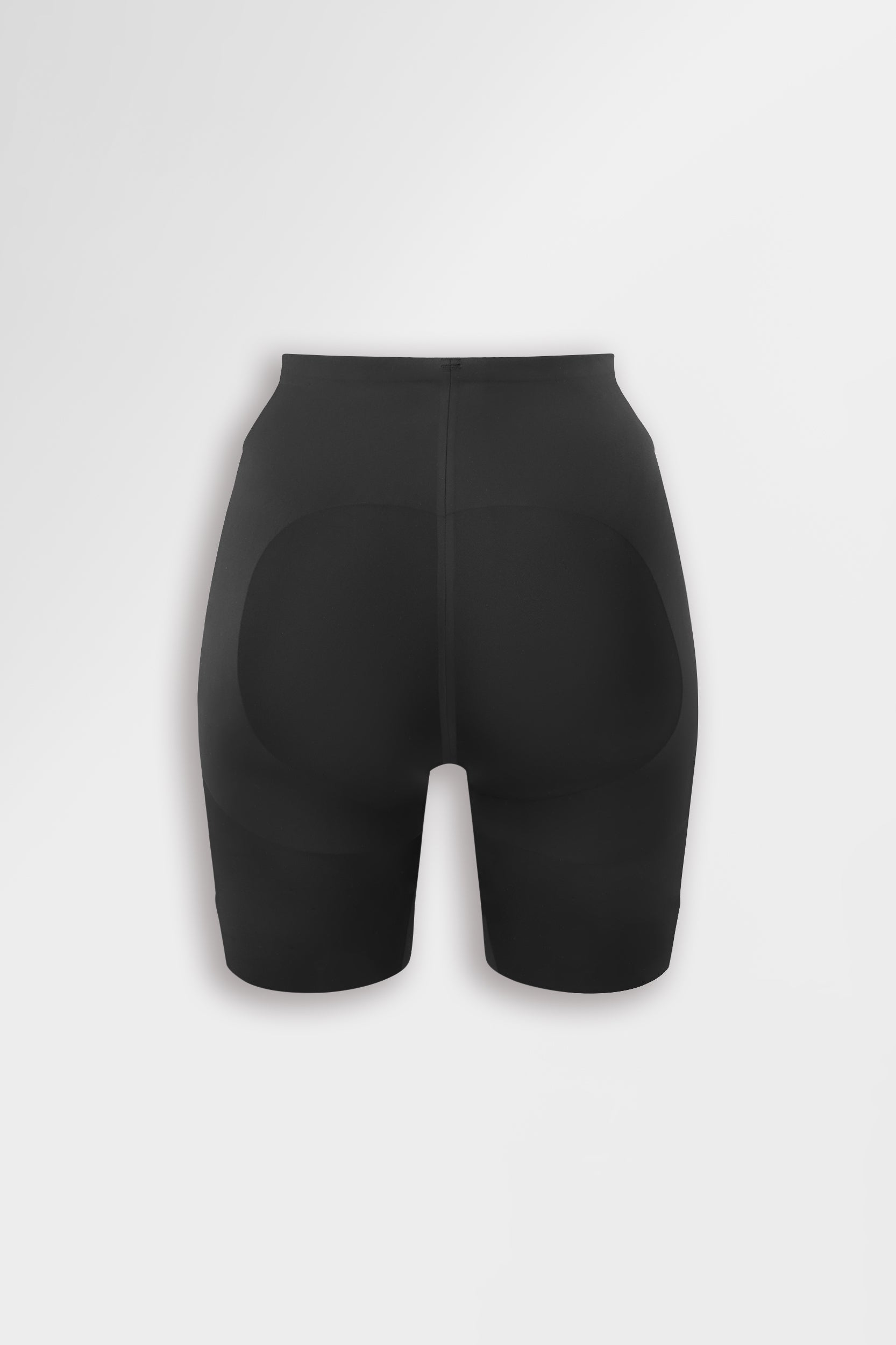 Black sculpting cycling shorts with perforated design