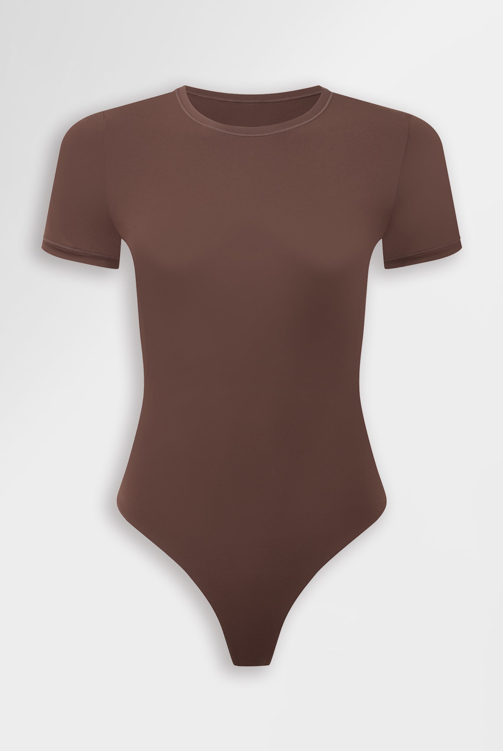 Coffee brown T-Shirt Bodysuit on a model