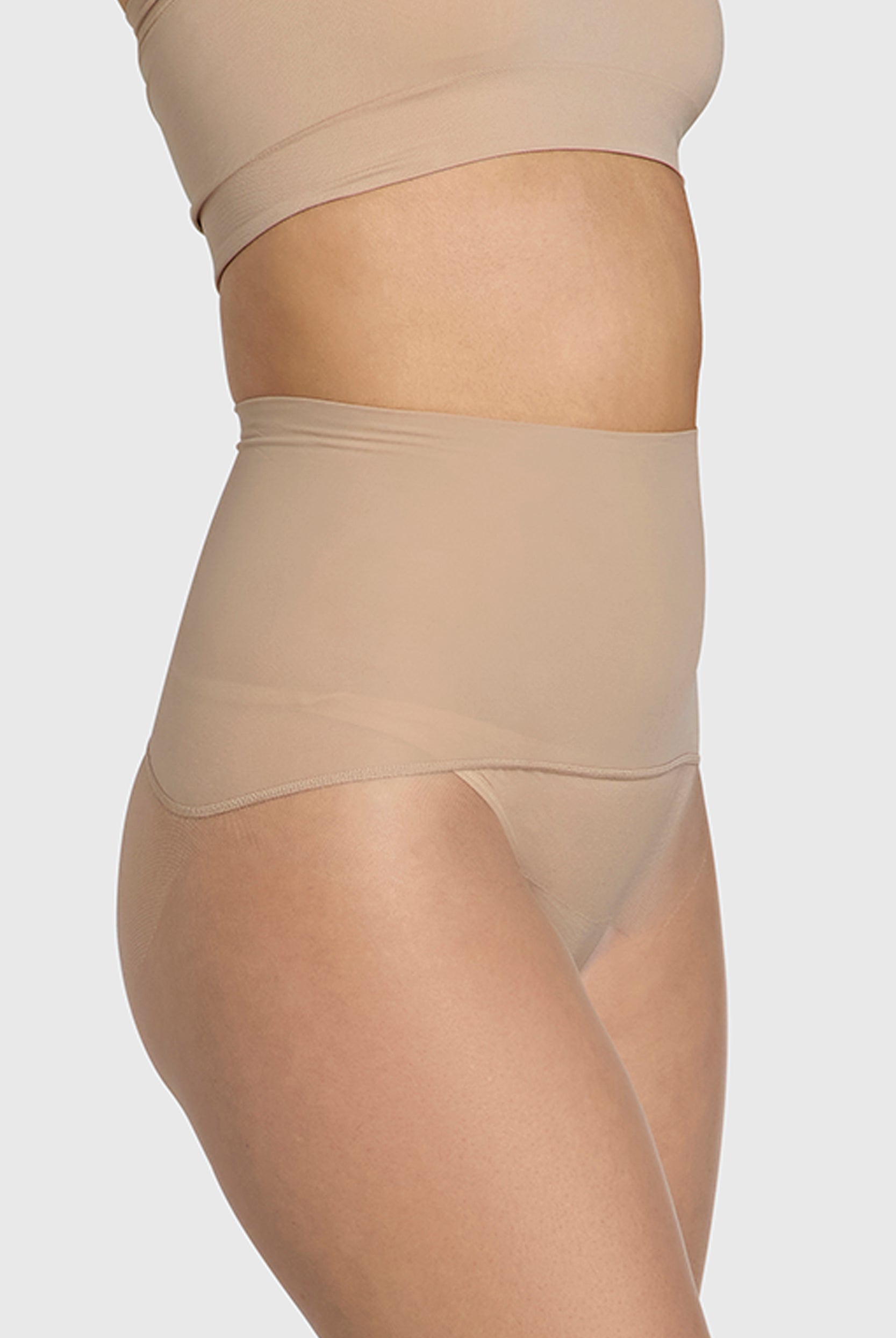 Gossamer-light 8-denier sheer tights with reinforced panty.