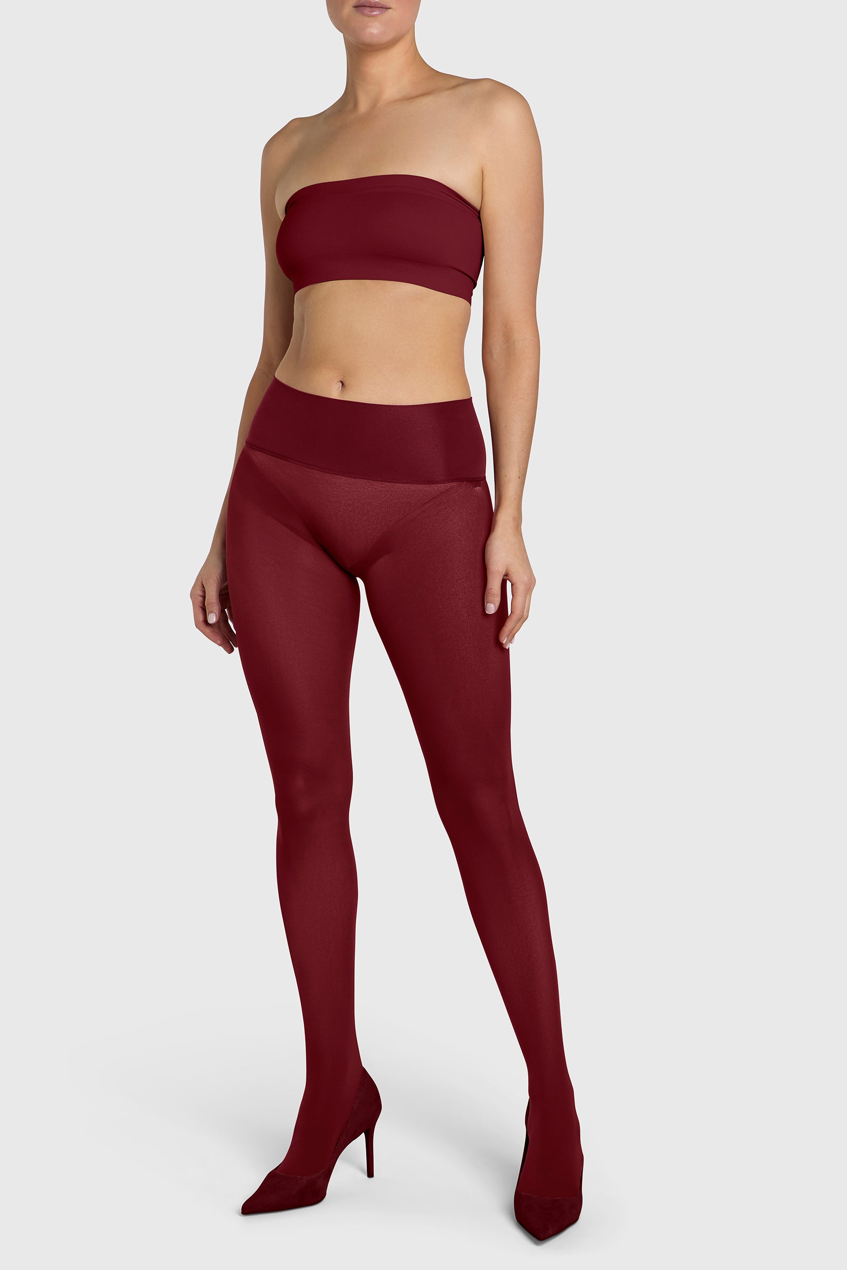 Burgundy Red opaque 80 denier tights