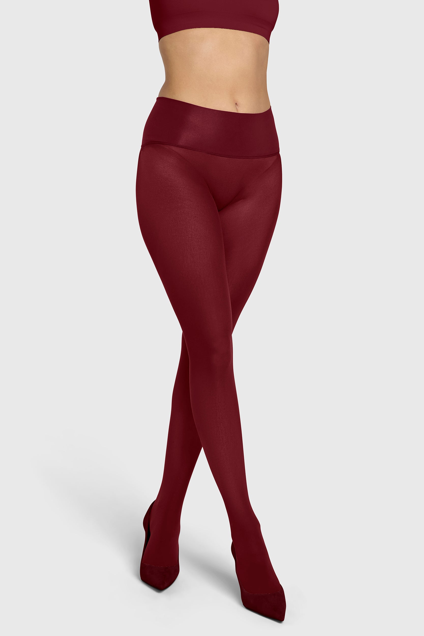 Burgundy Red opaque 80 denier tights