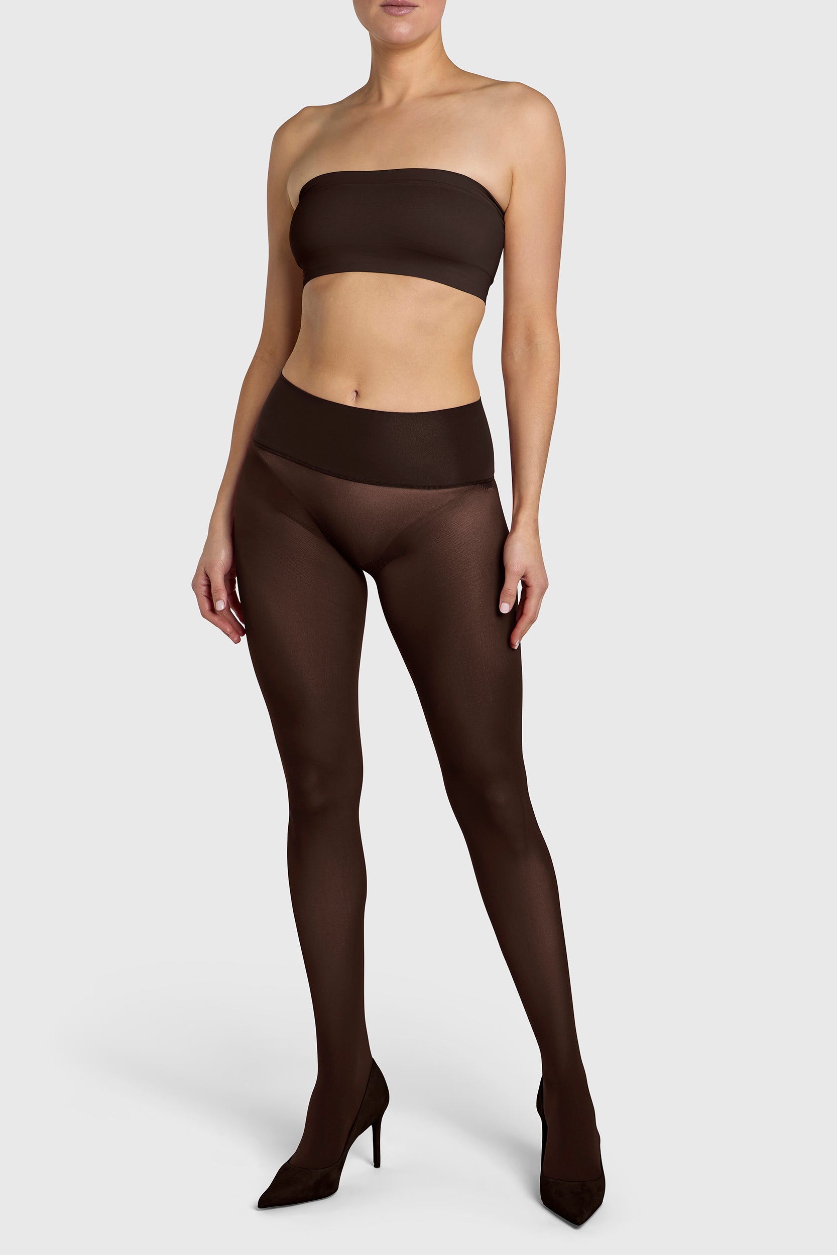Opaque chocolate torte brown 80 denier tights