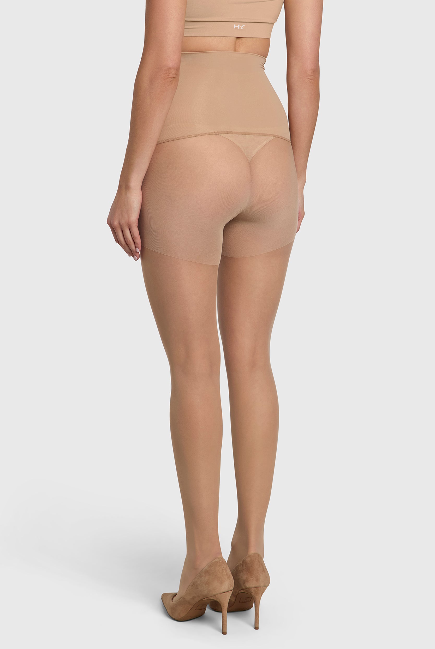 ladder-resistant sheer tights with contour waistband