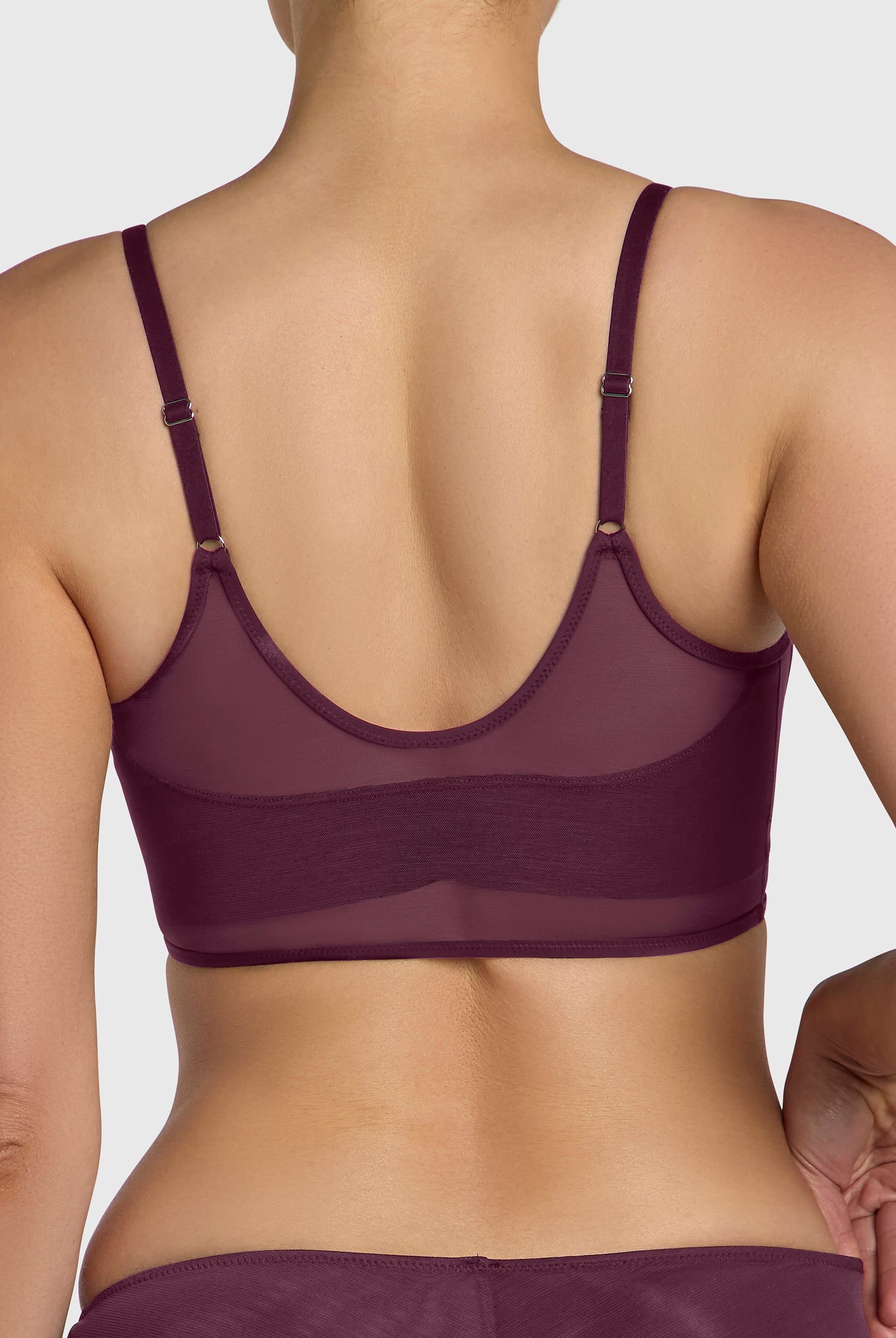 Sheer bralette, wire and clasp-free