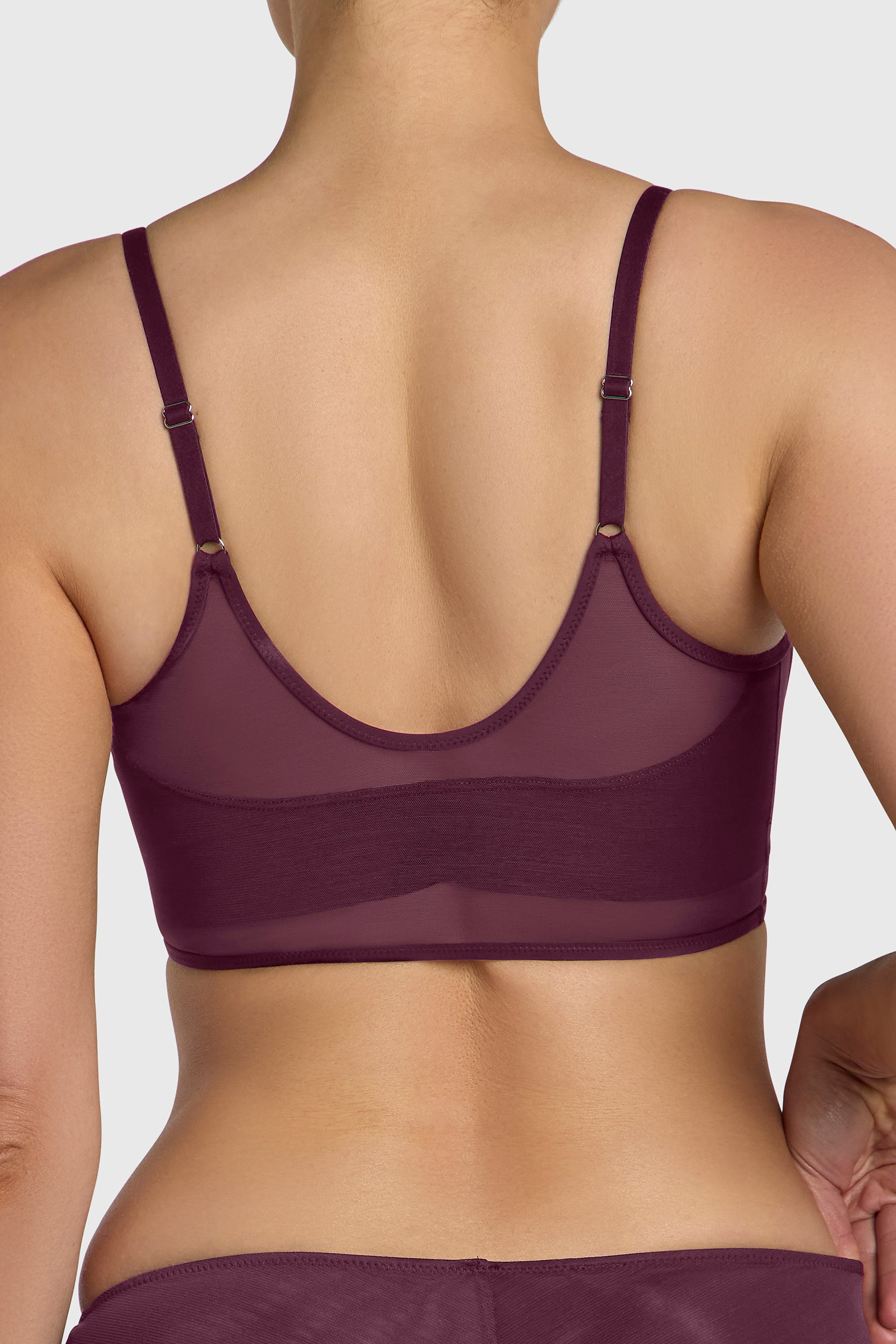 Sheer bralette, wire and clasp-free