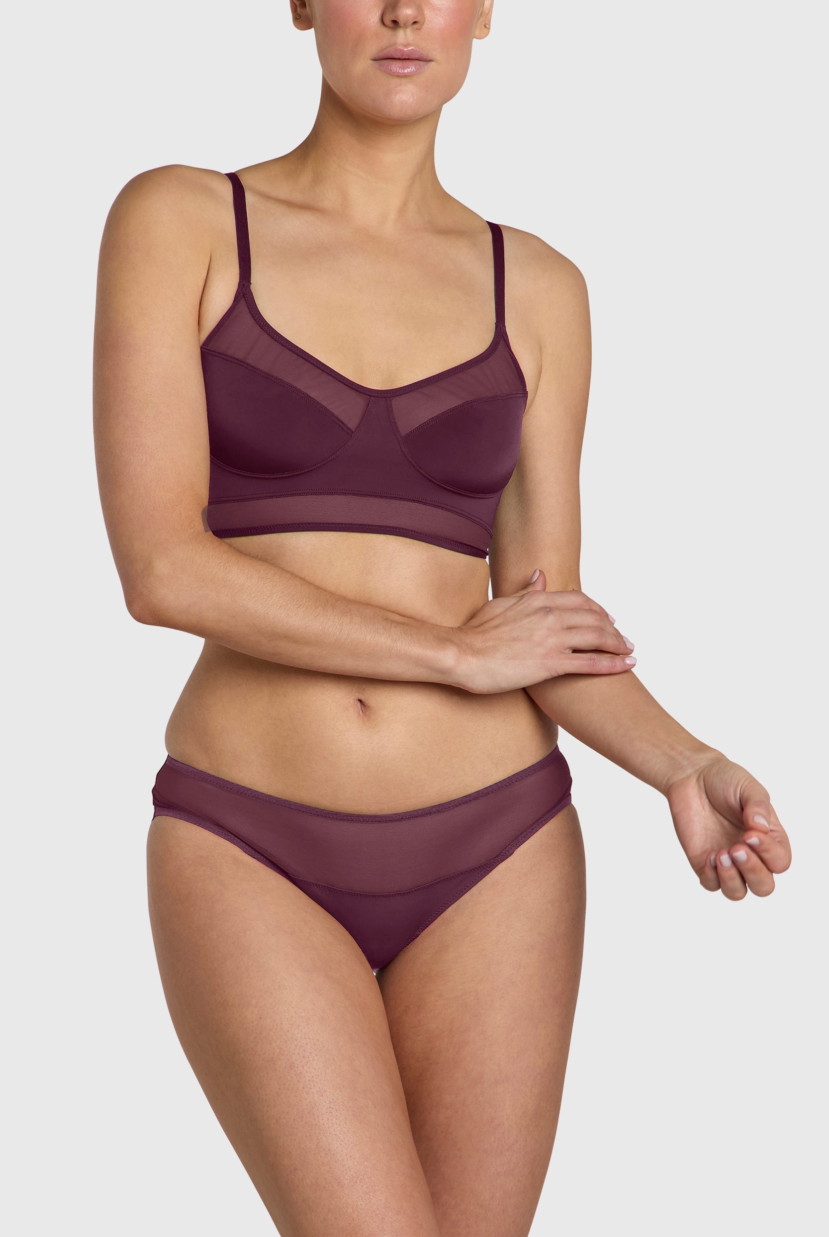 Sheer bralette, wire and clasp-free