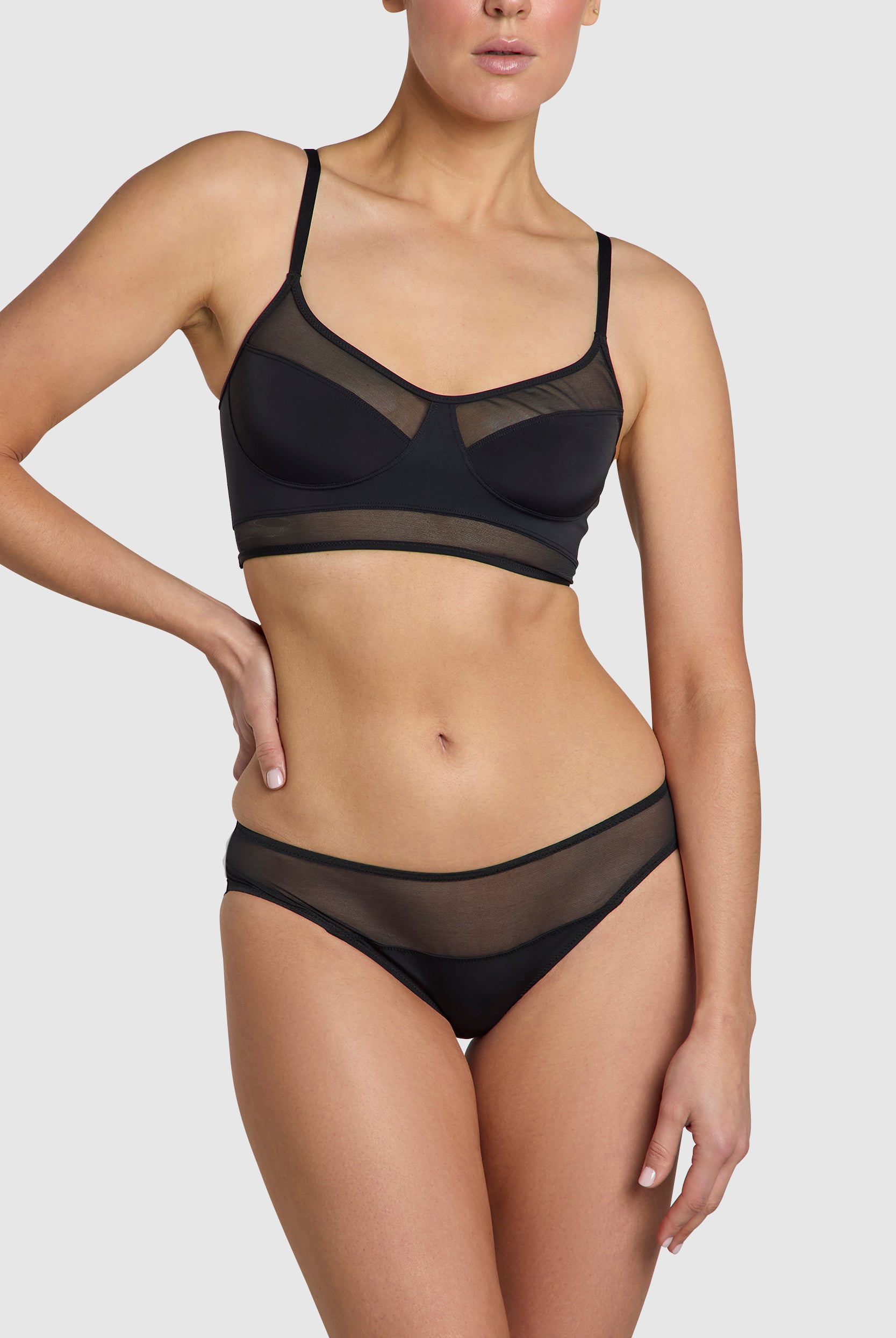 Brazilian style silhouette mid coverage underwear