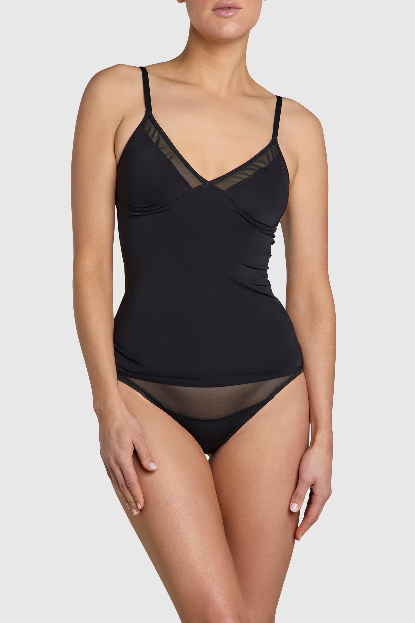 Sheer Mesh Vest top, sleek silky fabric