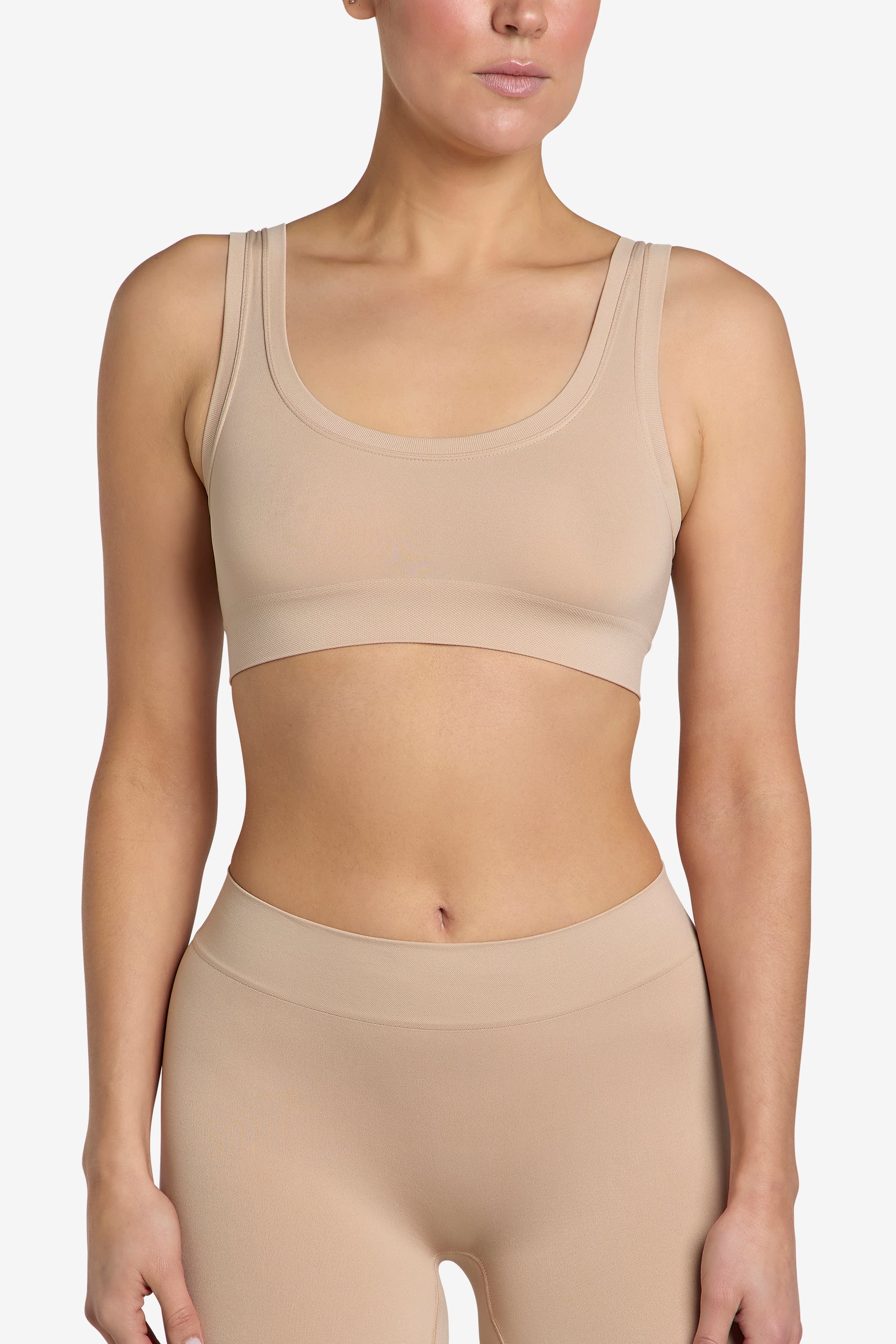 Buttery soft almond bralette, second skin fit