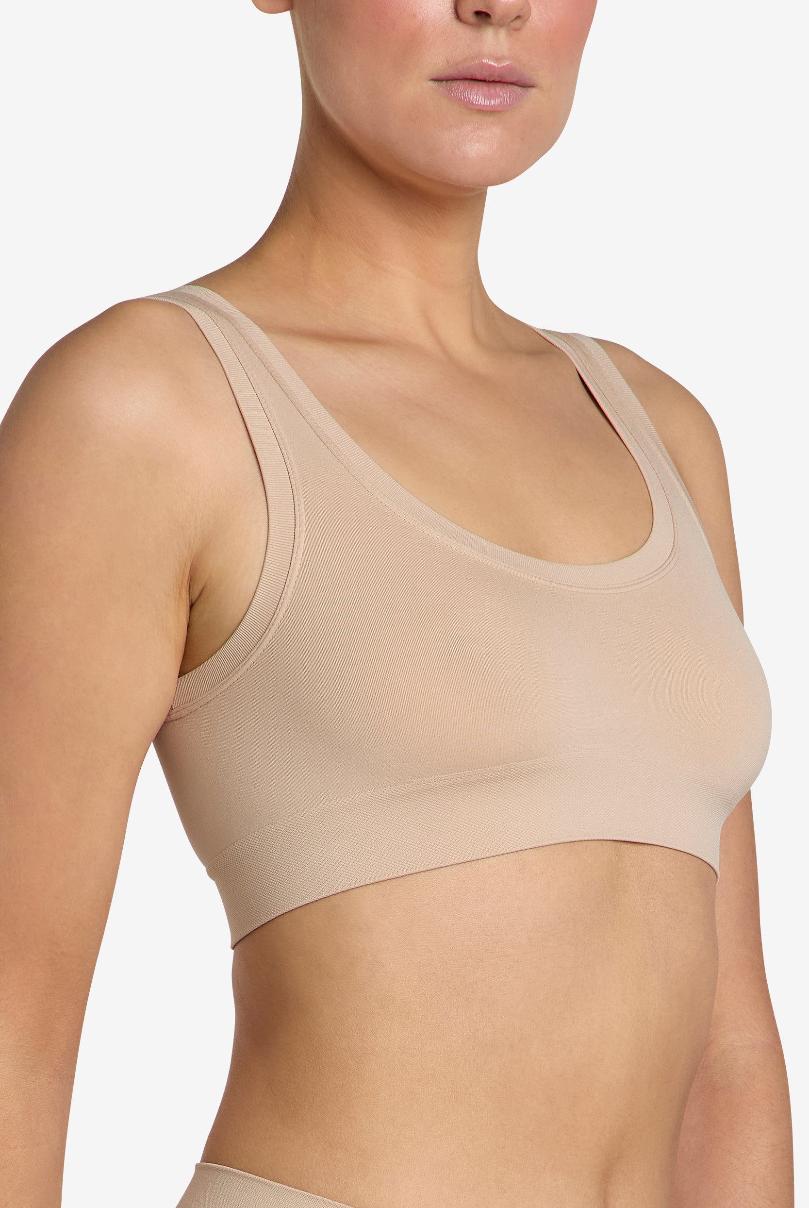 Buttery soft almond bralette, second skin fit