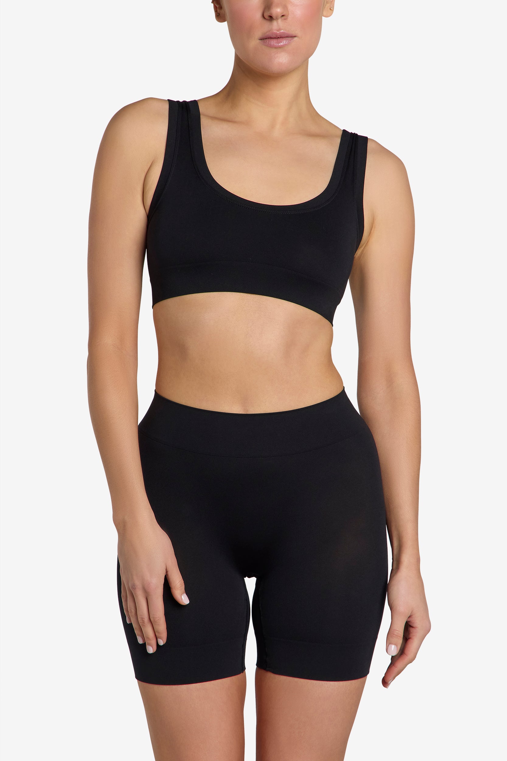 Black buttery soft shorty, second skin fit.