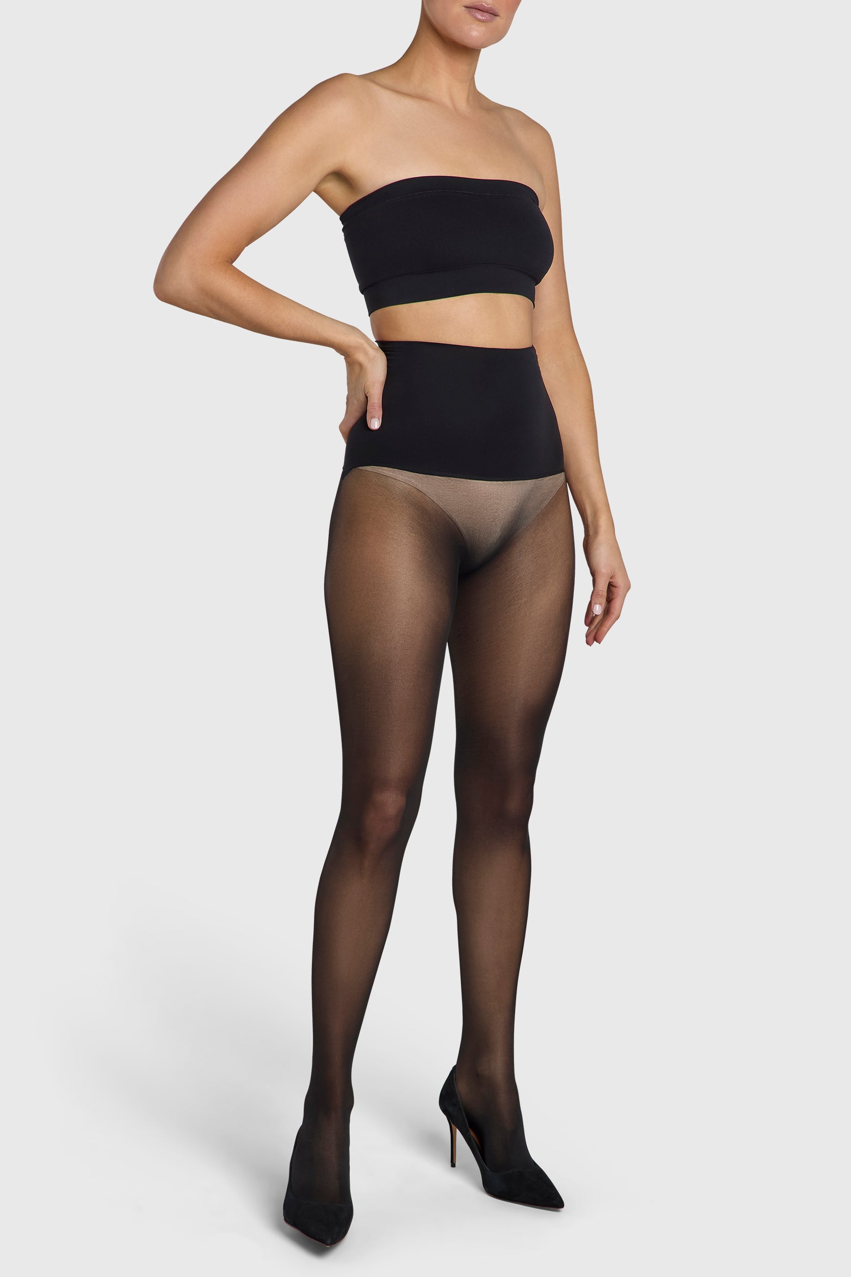 35 denier black sheer tights