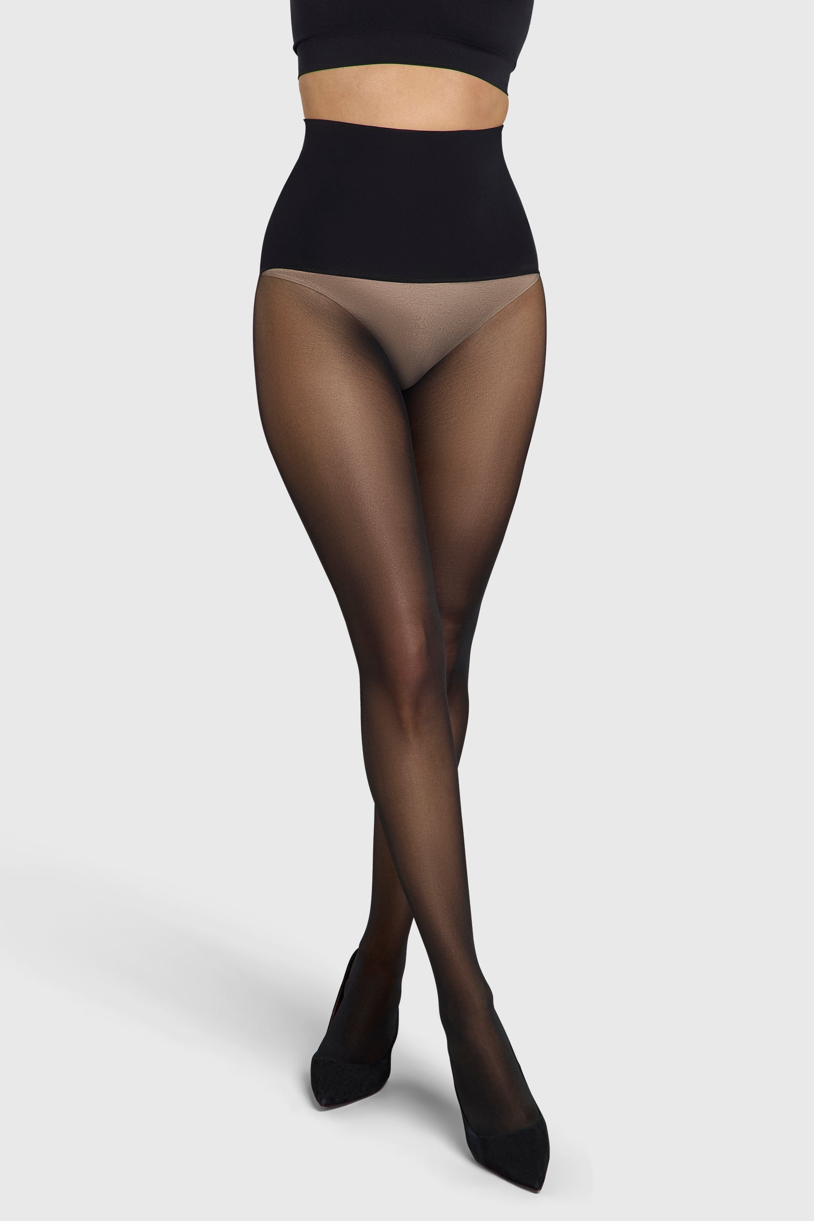 35 denier black sheer tights