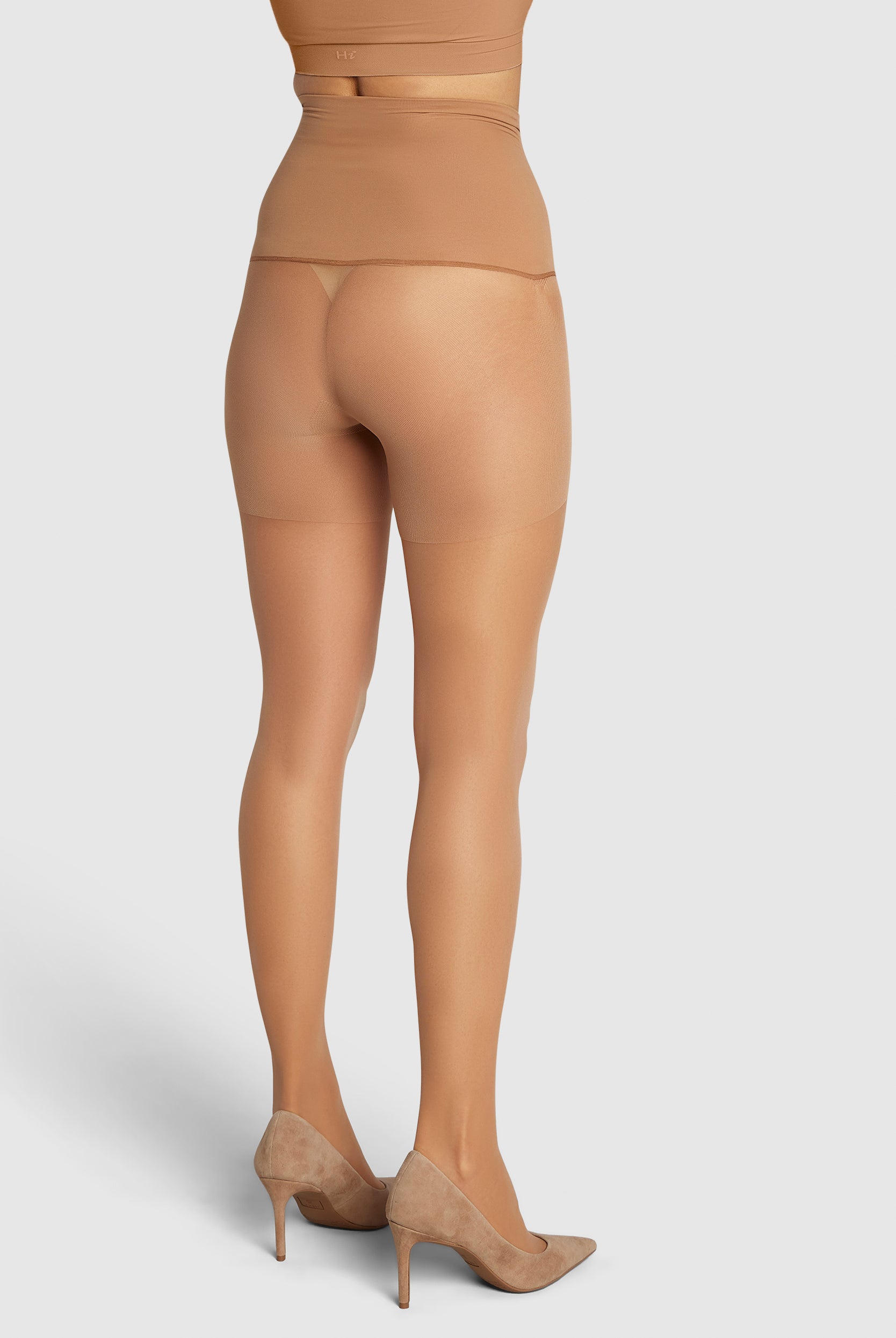 ladder-resistant sheer tights with contour waistband