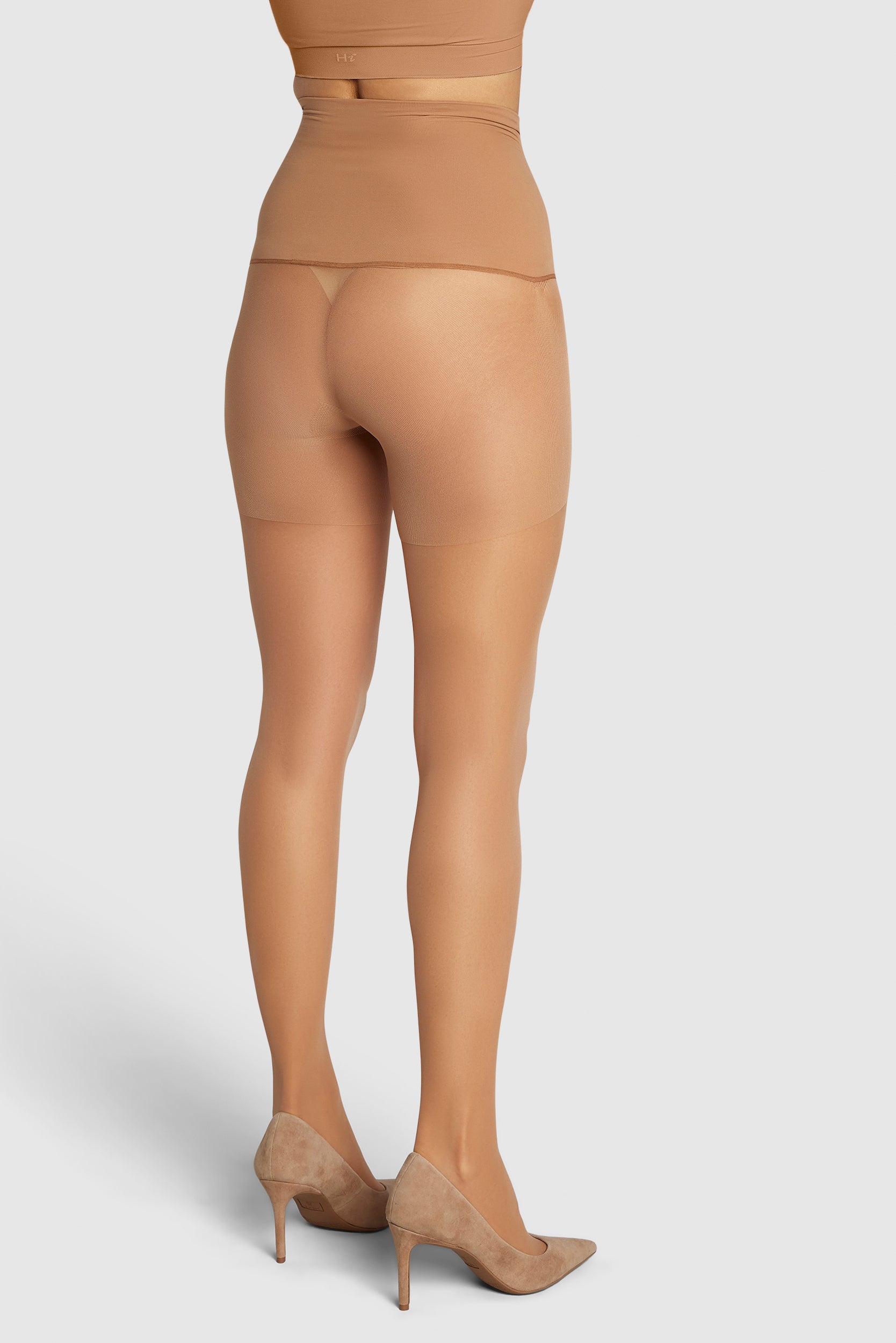 ladder-resistant sheer tights with contour waistband