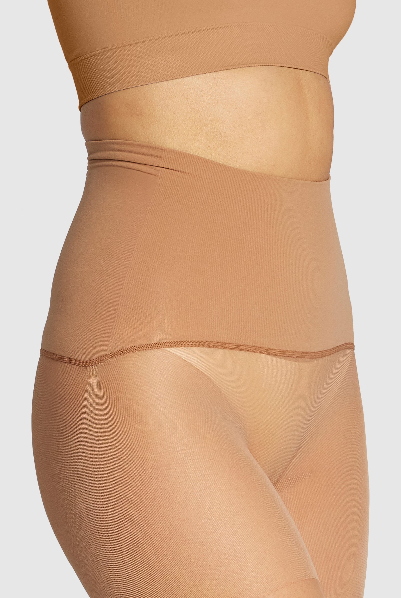 ladder-resistant sheer tights with contour waistband