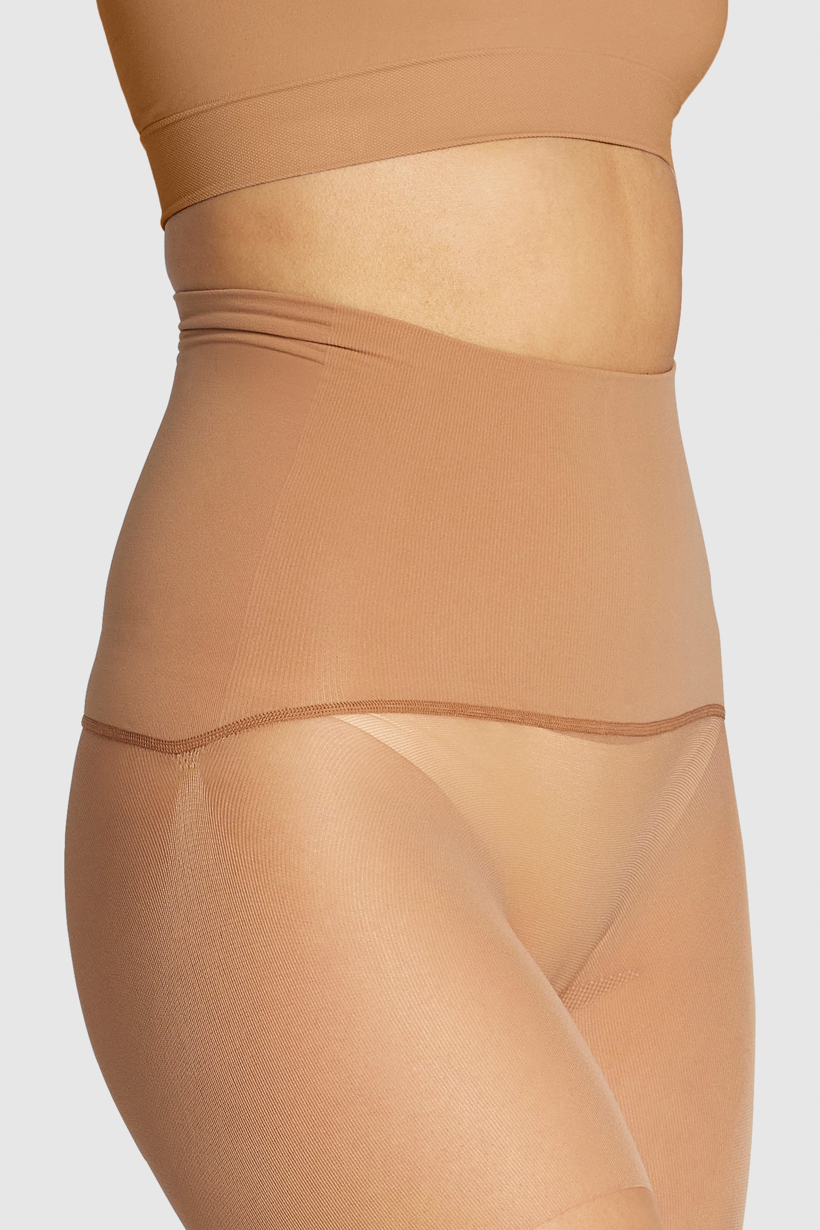 ladder-resistant sheer tights with contour waistband