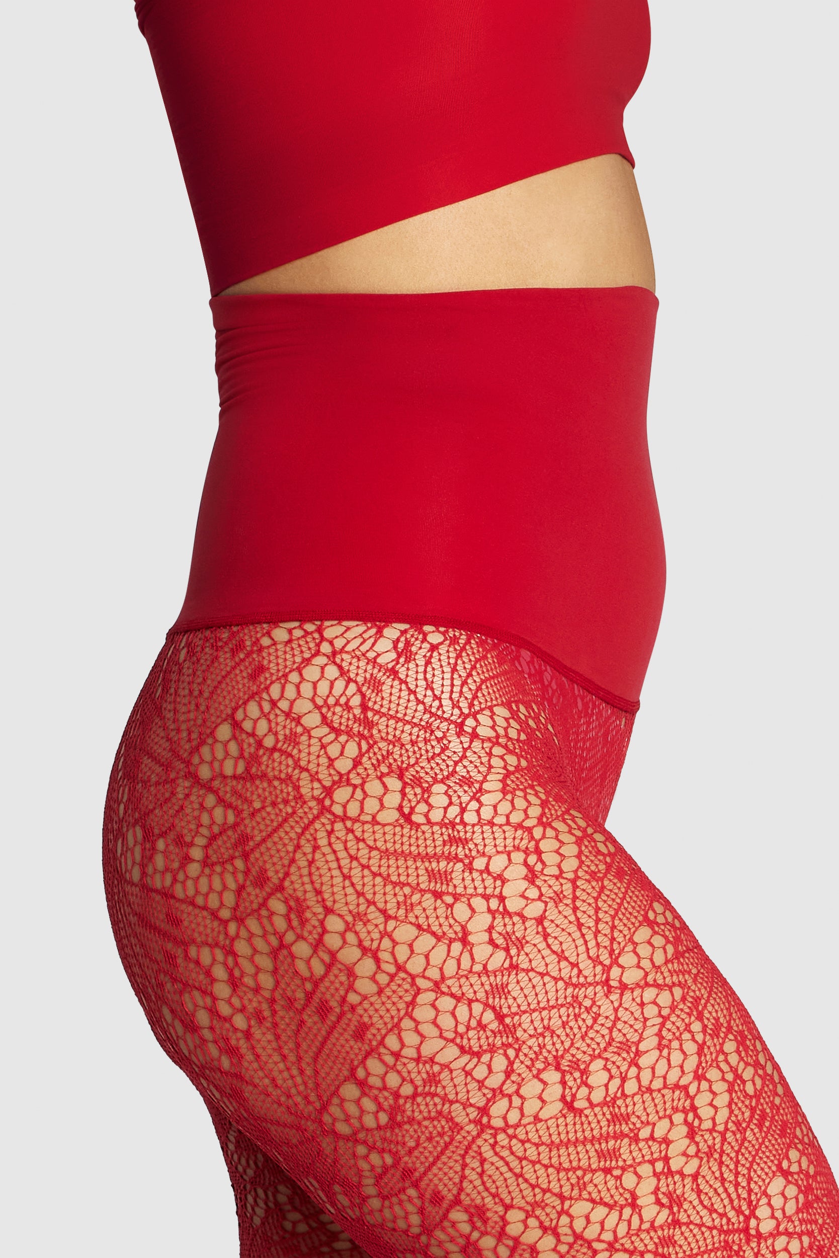 Peacock Lace tights with feather patterns