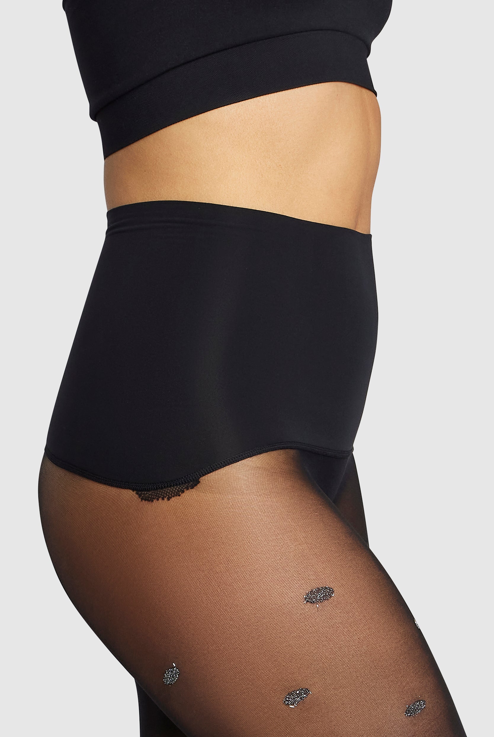 Shimmer Polka Dot tights with adaptive waistband