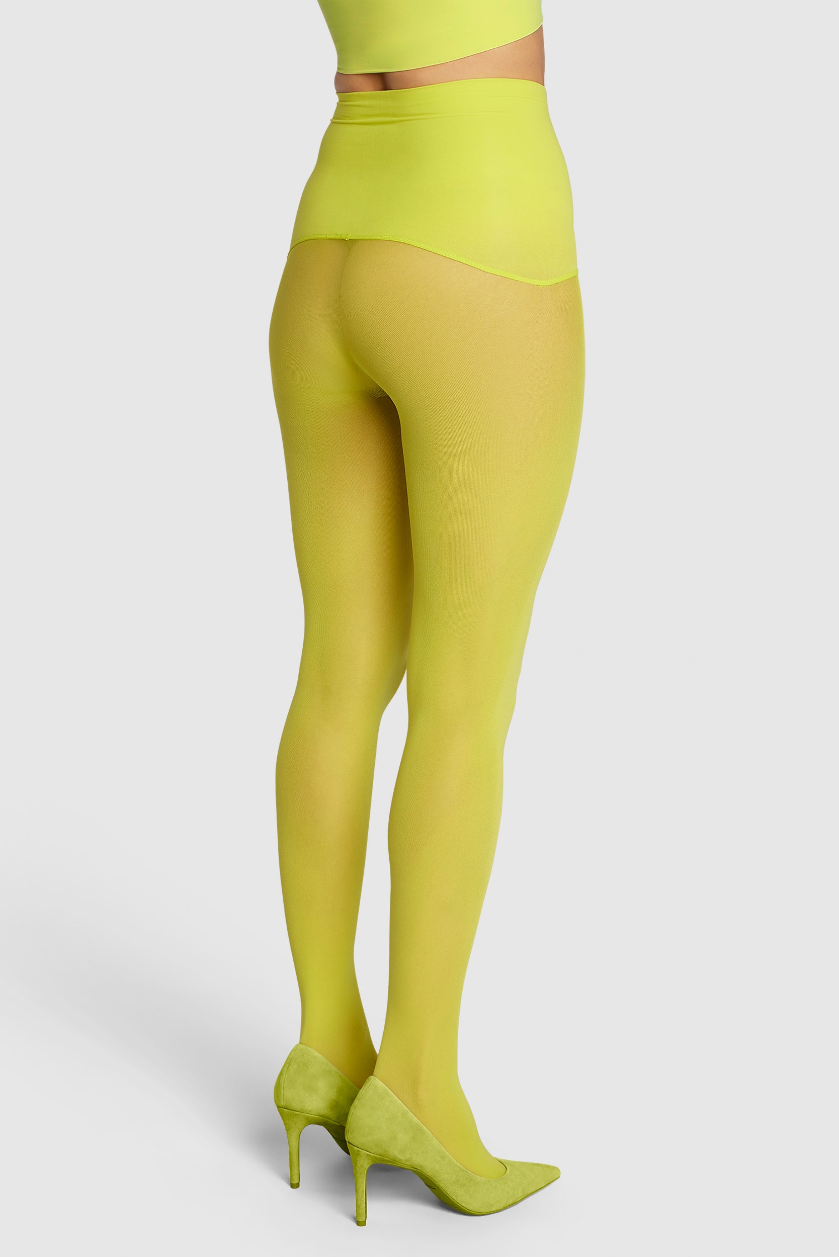 Opaque 60 denier tights in citrus neon yellow