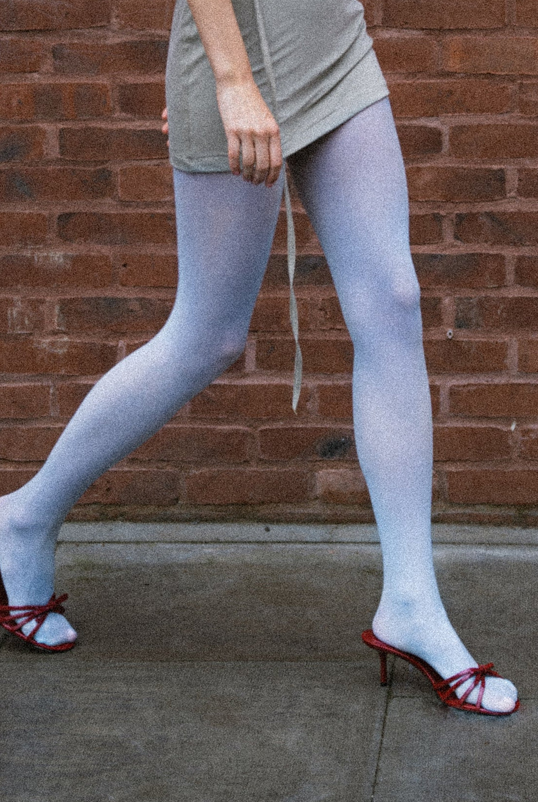 Semi-opaque 35 denier tights in Powder Blue.