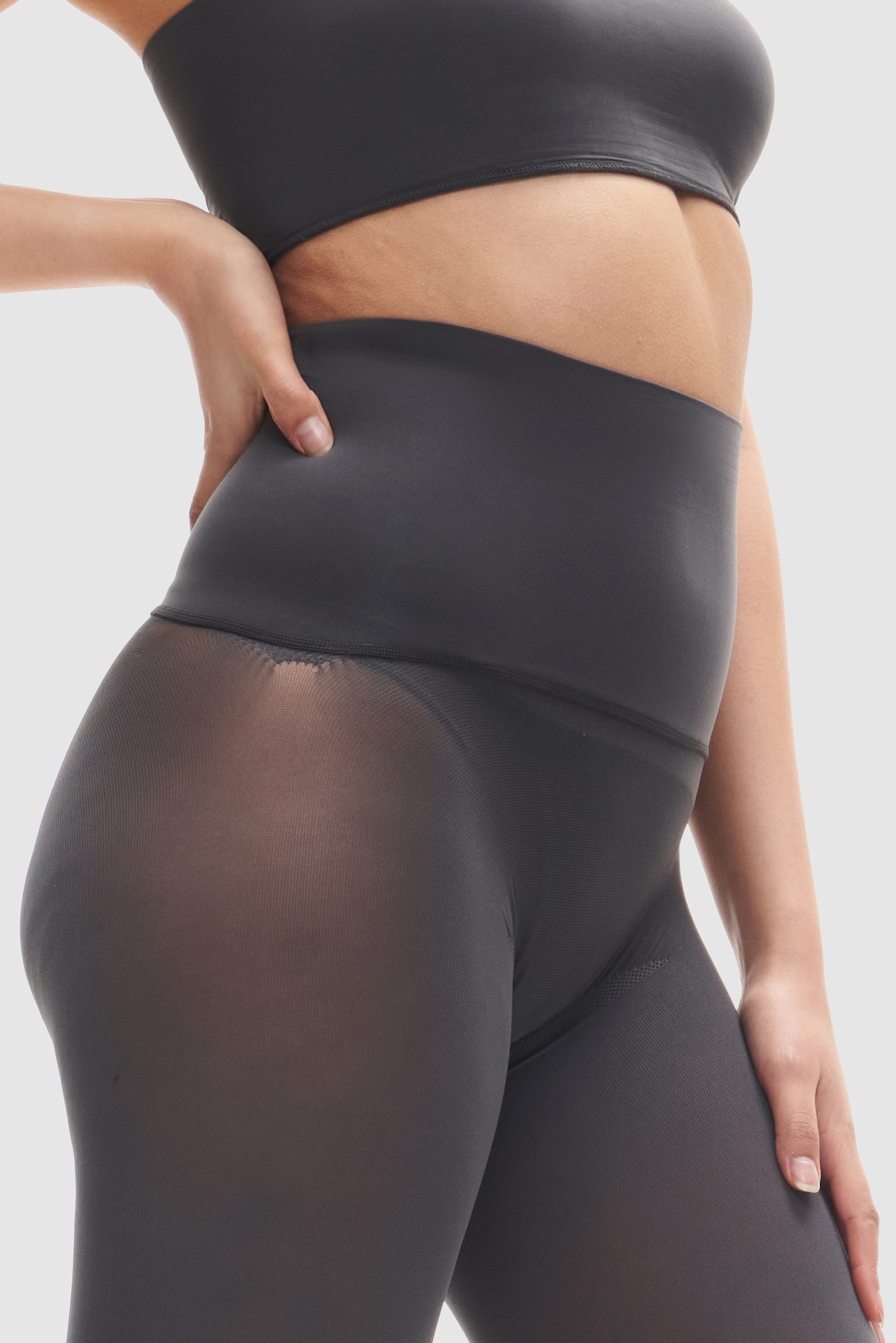 Opaque 80 denier tights in Slate Grey.