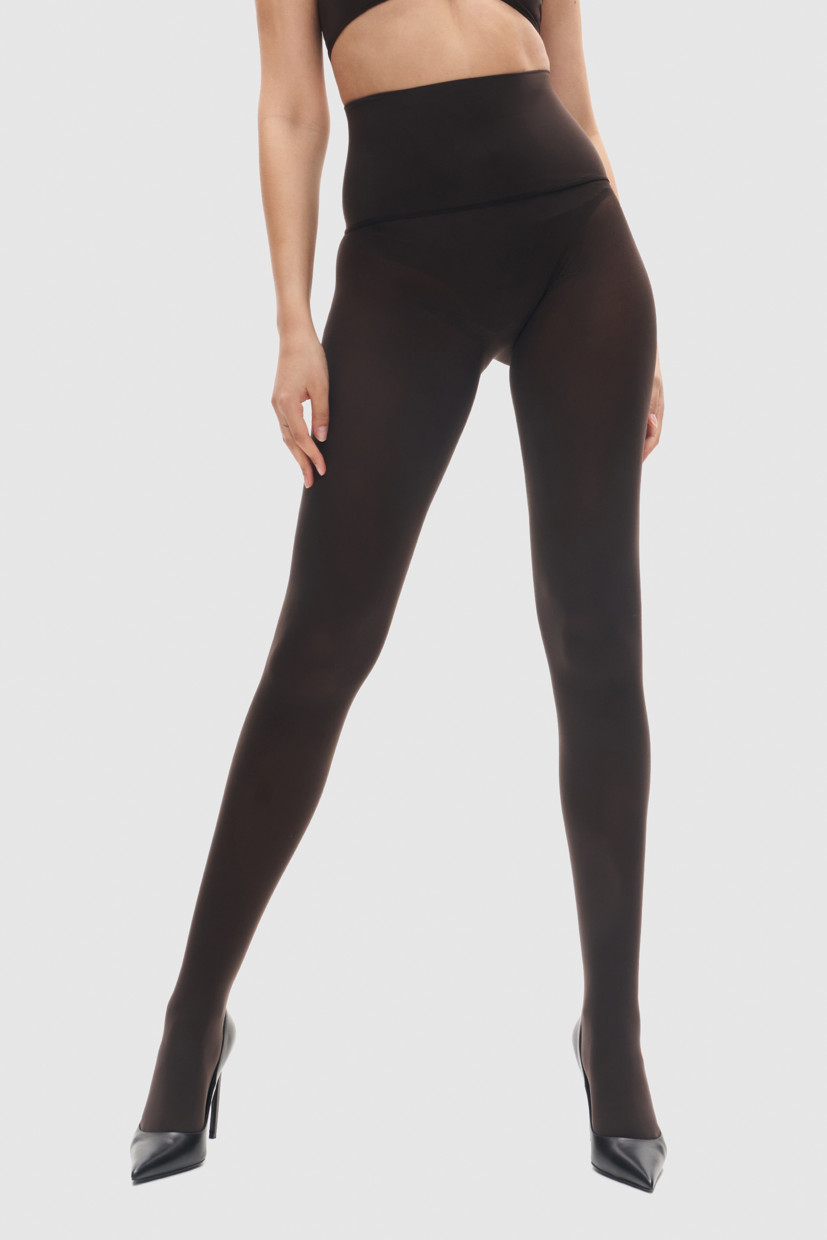 Opaque chocolate torte brown 80 denier tights