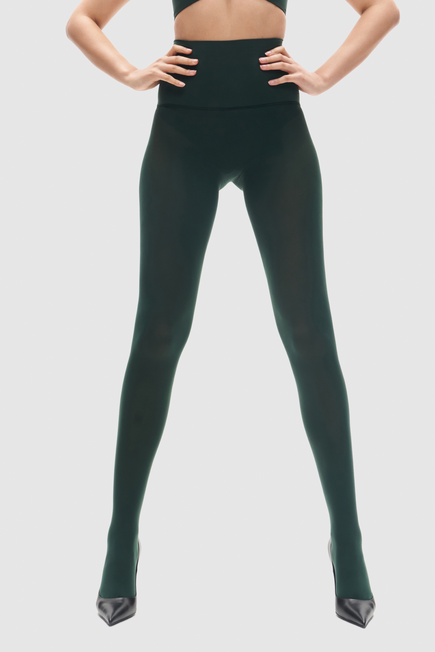 Forest Green 80 denier opaque tights