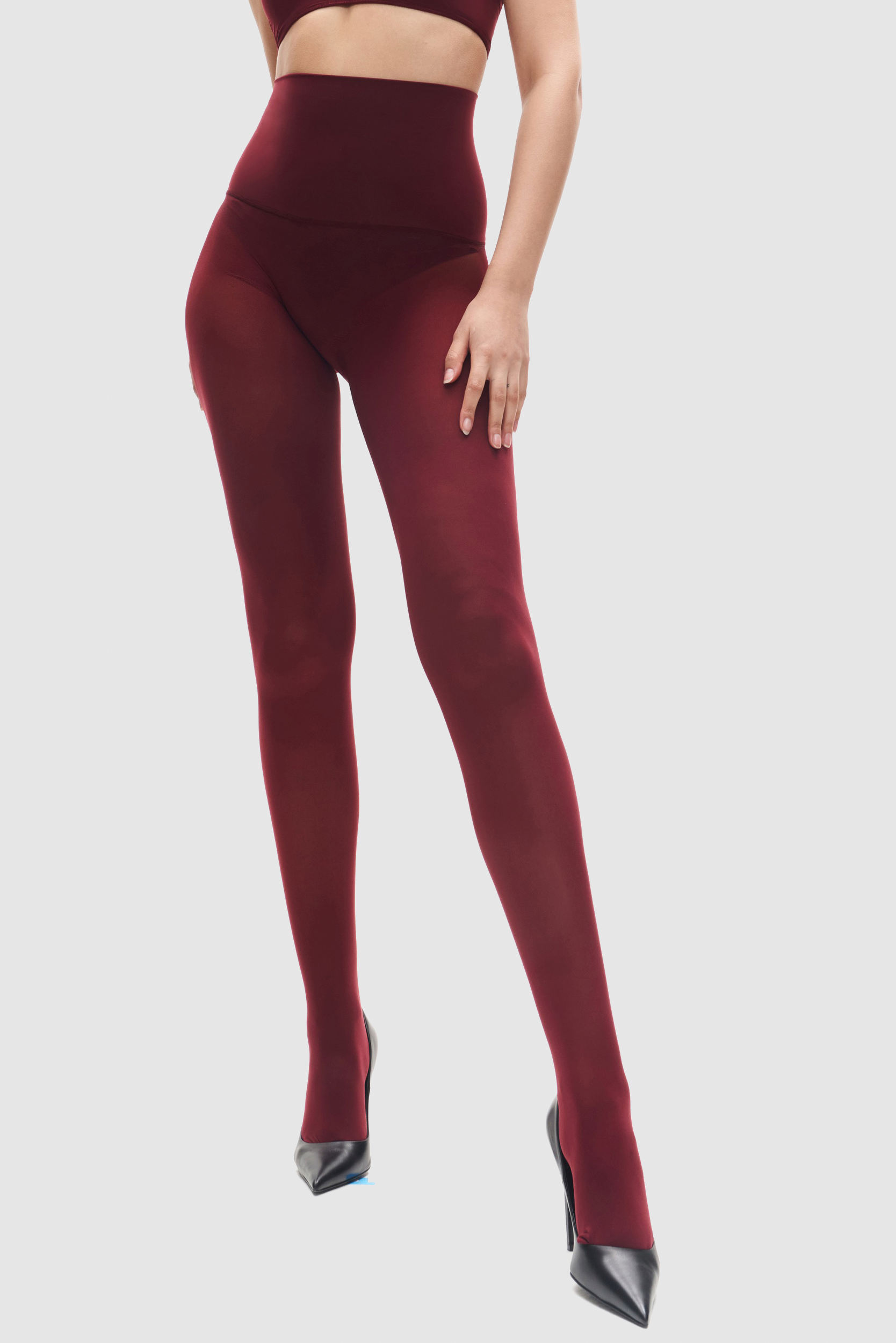 Burgundy Red opaque 80 denier tights