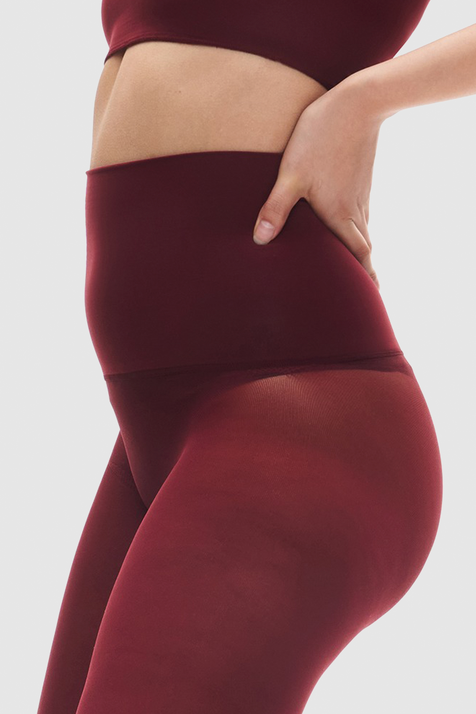 Burgundy Red opaque 80 denier tights