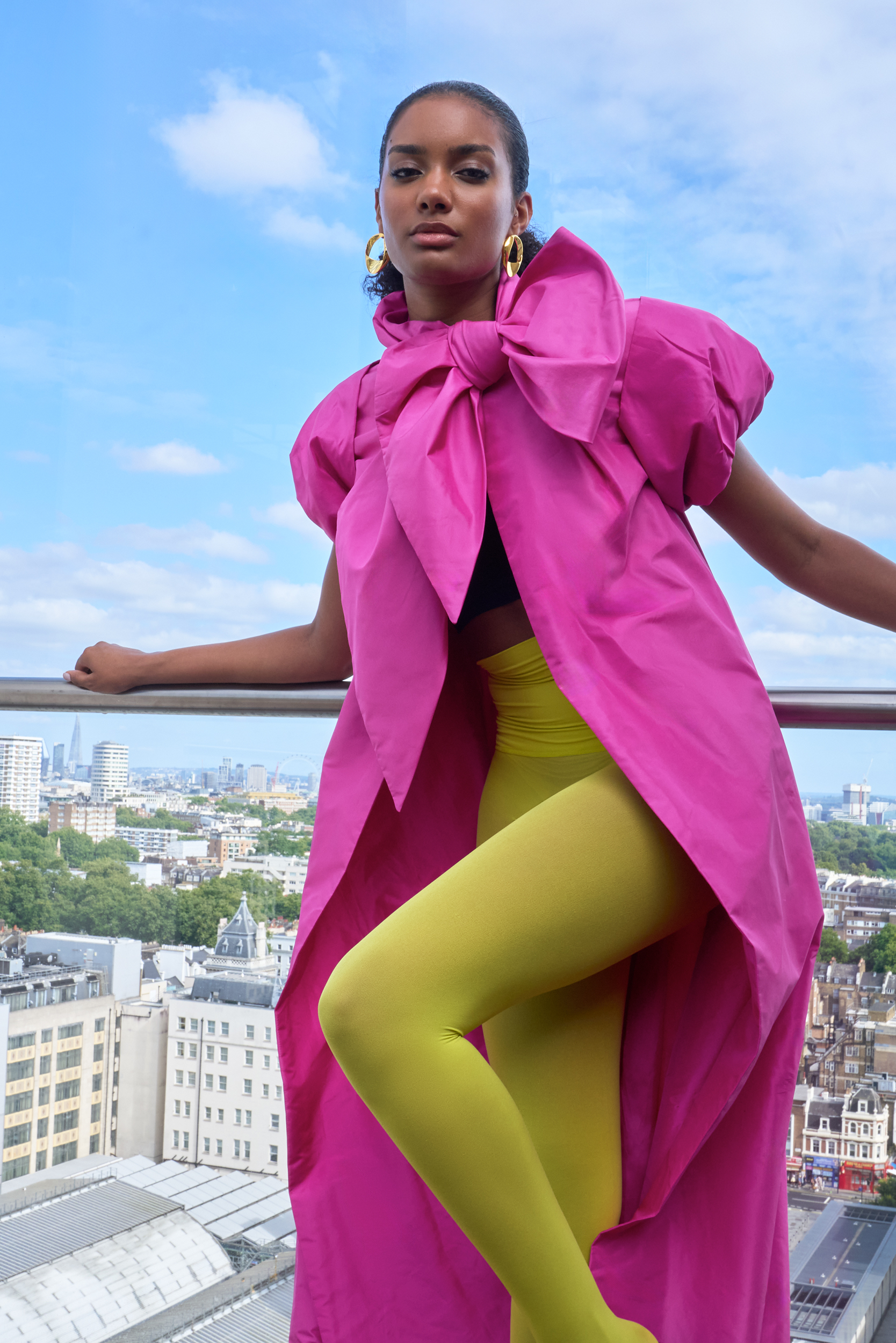 Opaque 60 denier tights in citrus neon yellow