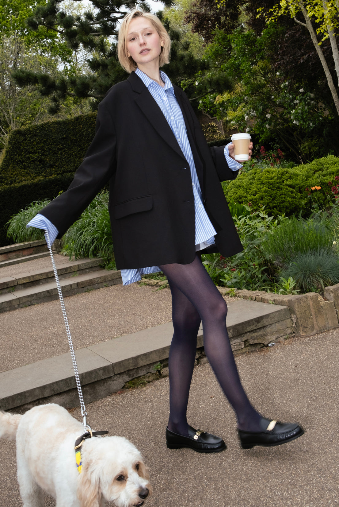 Midnight navy blue 35 denier semi-opaque tights