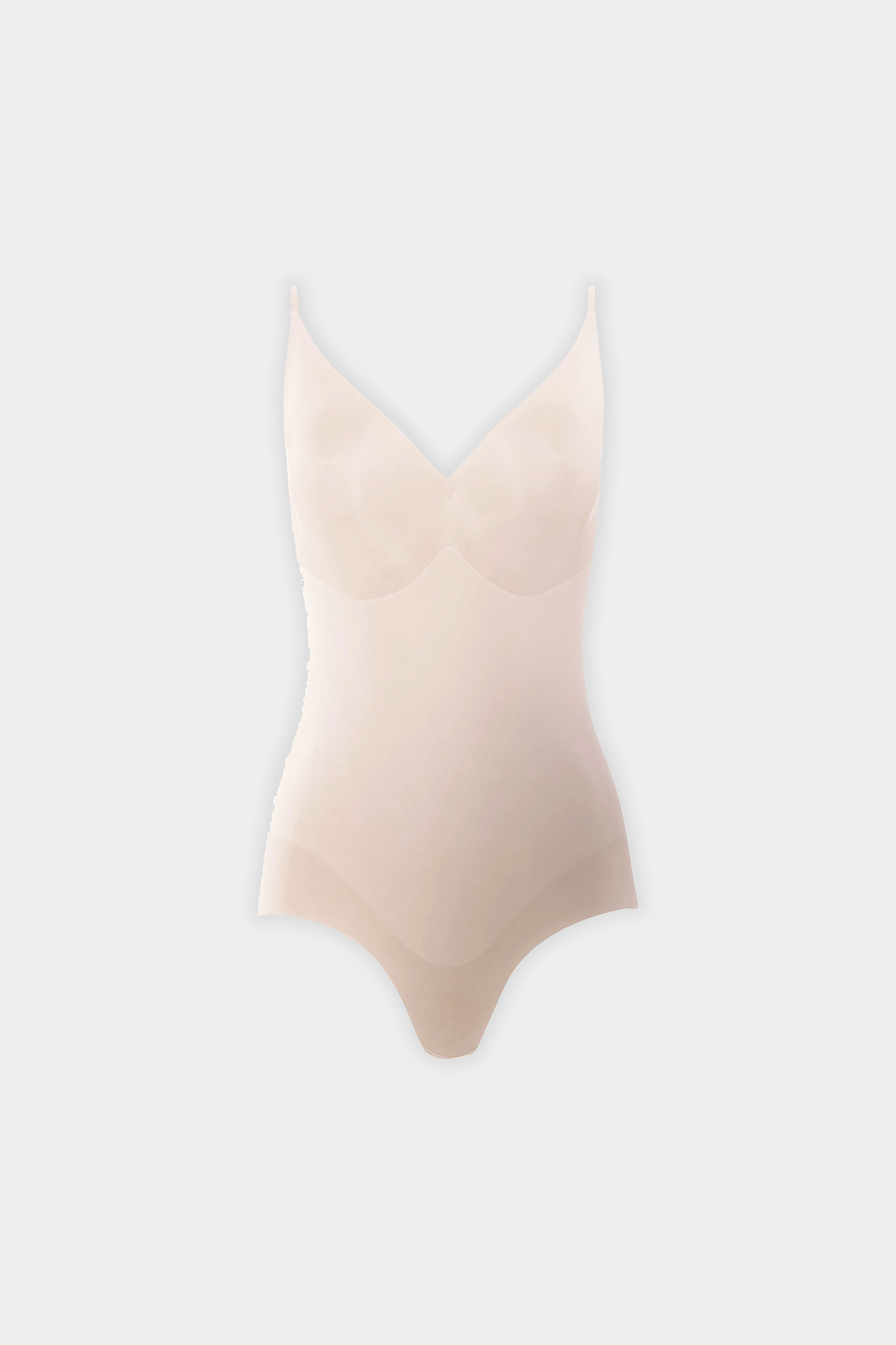 Beige shaping bodysuit, smooths, sculpts, and supports.