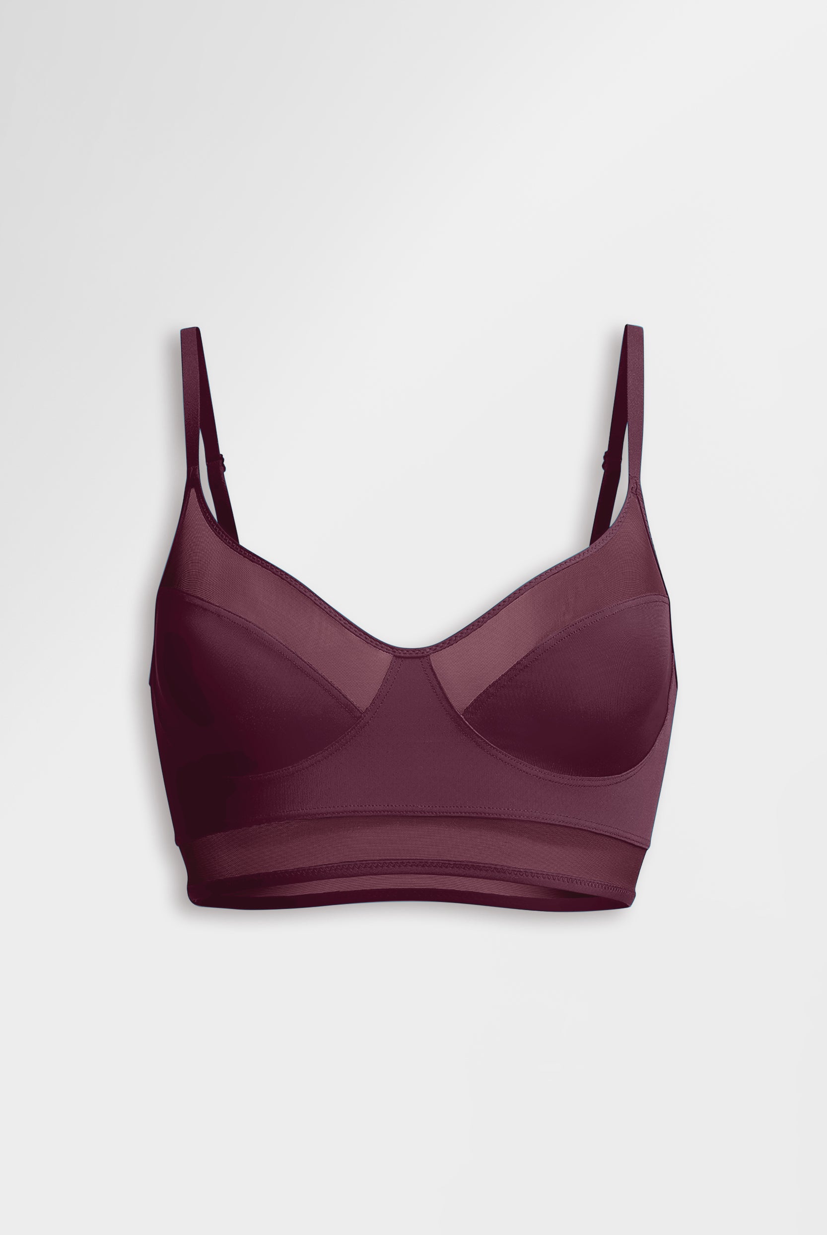 Sheer bralette, wire and clasp-free