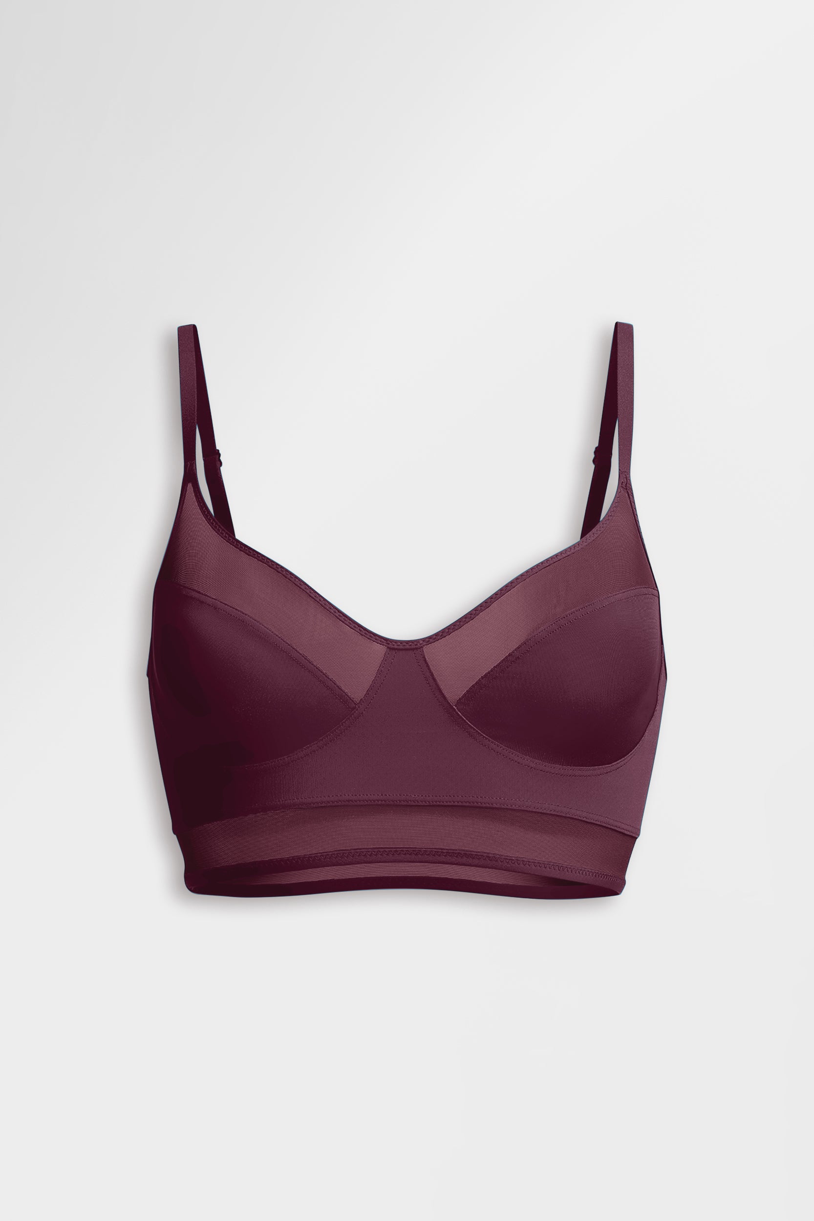 Sheer bralette, wire and clasp-free