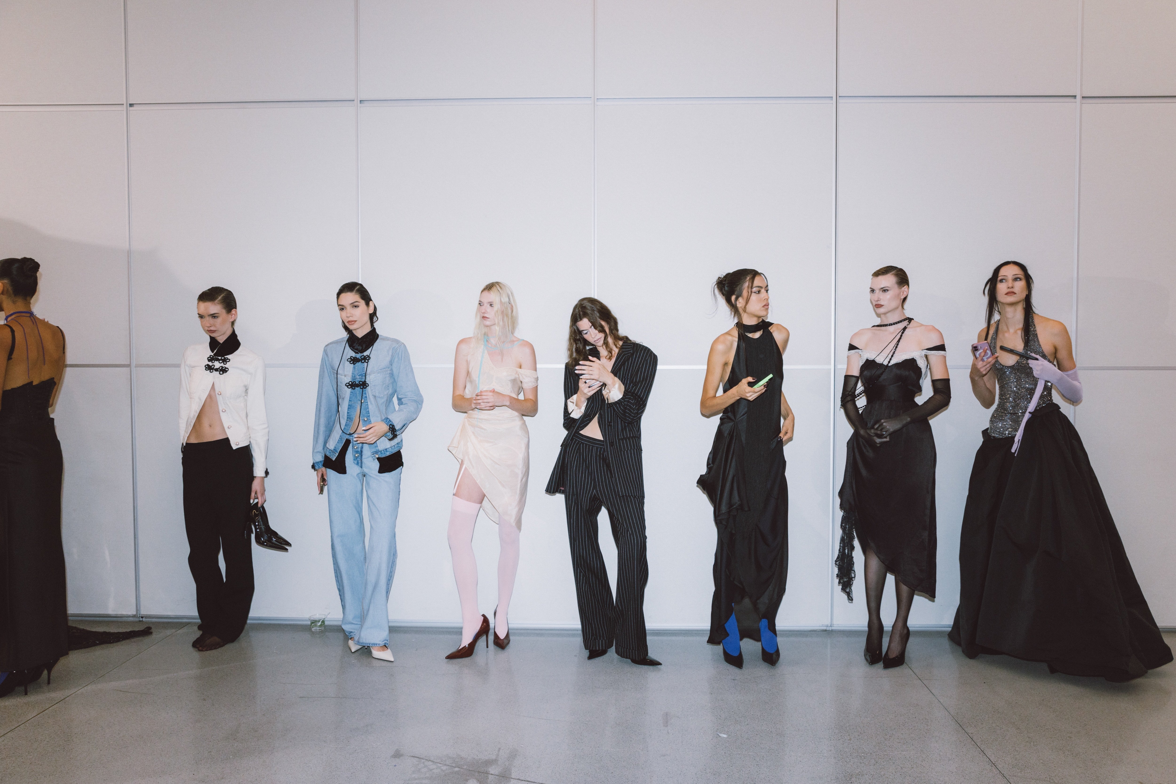 Christian Cowan Spring/Summer 2027 runway, New York Fashion Week, featuring Heist hosiery