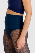 Midnight navy herringbone fishnet tights.