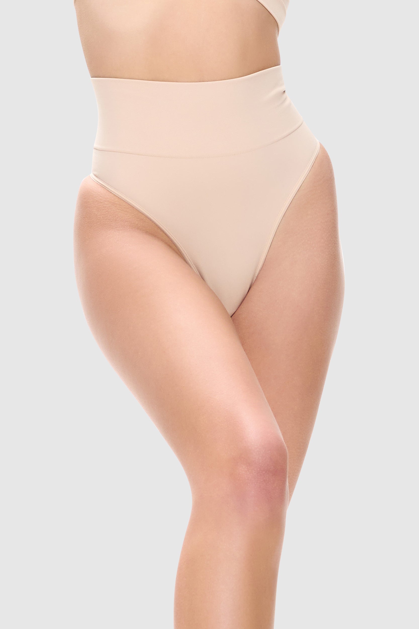 Contour Seamless High Waist Thong Almond