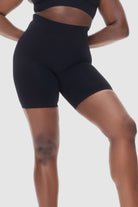 Black high-waist seamless shaping shorts