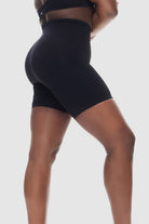 Black high-waist seamless shaping shorts
