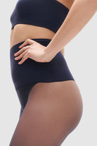 Ladder-resistant sheer tights, transparent finish