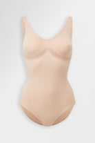 Contour Seamless Body in Almond, strong compression, smoothing silhouette.