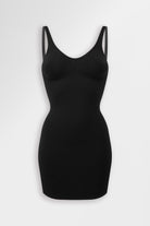 Black seamless slip with built-in support.