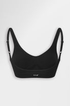 Black seamless bralette with adjustable straps and 3D knit cups