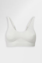 Cloud white seamless bralette with 3D knit cups.